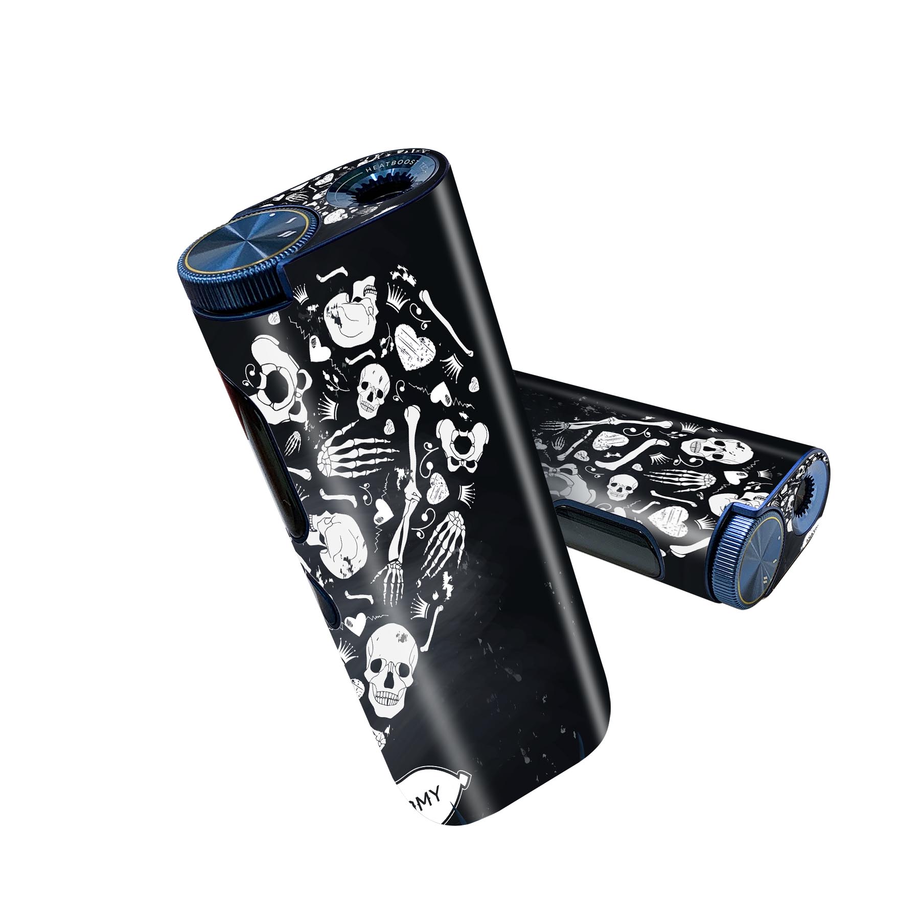 glo hyper pro 用 デザインスキンシール 側面2枚 天面3枚 セット 360°カバー ケース 保護 グロー ハイパー プロ グロウ ステッカー デコ アクセサリー 004934 スカル　ドクロ　ハート