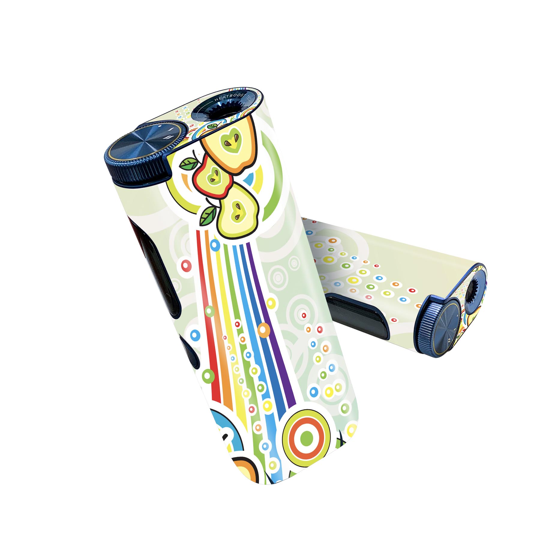 glo hyper pro 用 デザインスキンシール 側面2枚 天面3枚 セット 360°カバー ケース 保護 グロー ハイパー プロ グロウ ステッカー デコ アクセサリー 004961 林檎　ポップ　カラフル