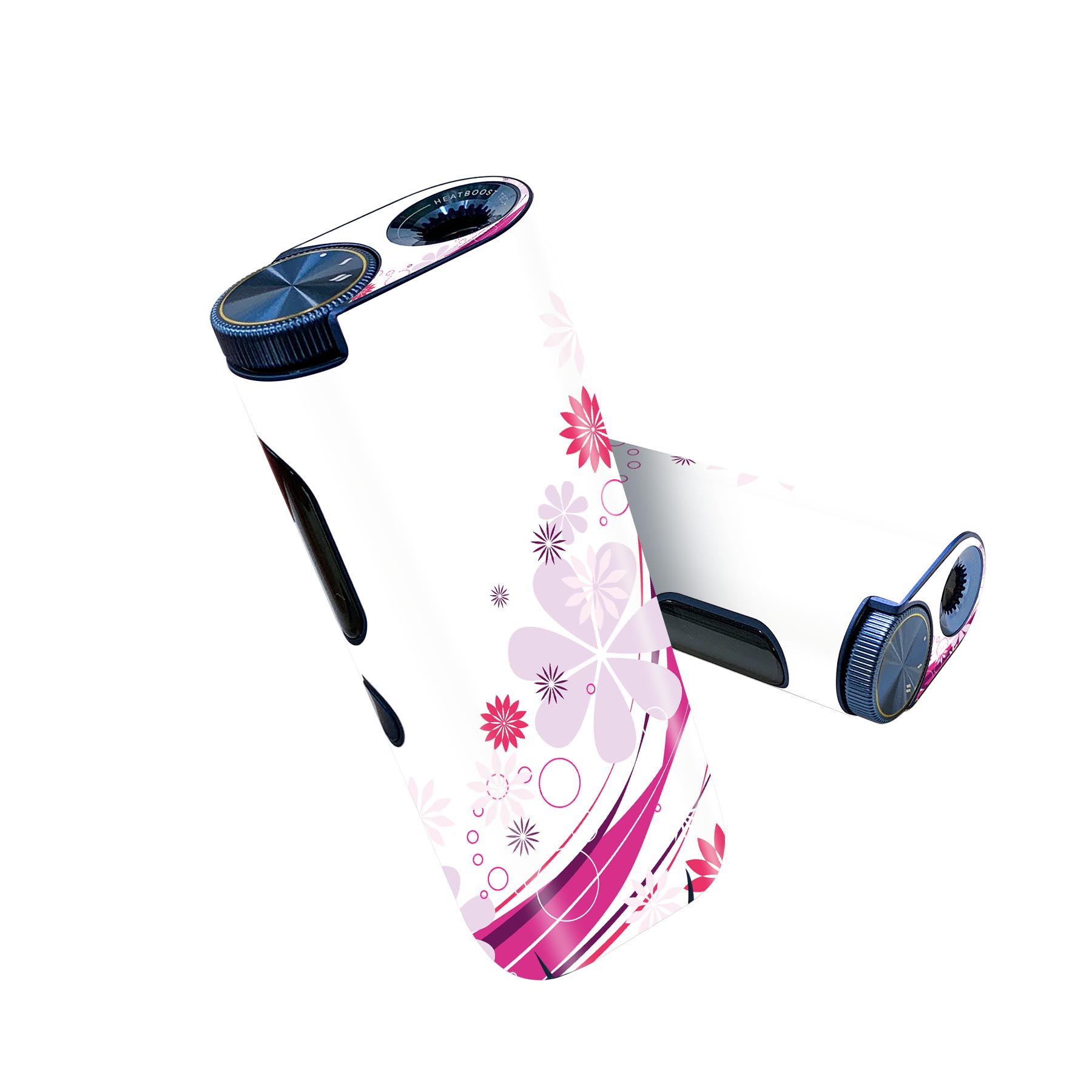 glo hyper pro 用 デザインスキンシール 側面2枚 天面3枚 セット 360°カバー ケース 保護 グロー ハイパー プロ グロウ ステッカー デコ アクセサリー 005019 花　ピンク　シンプル