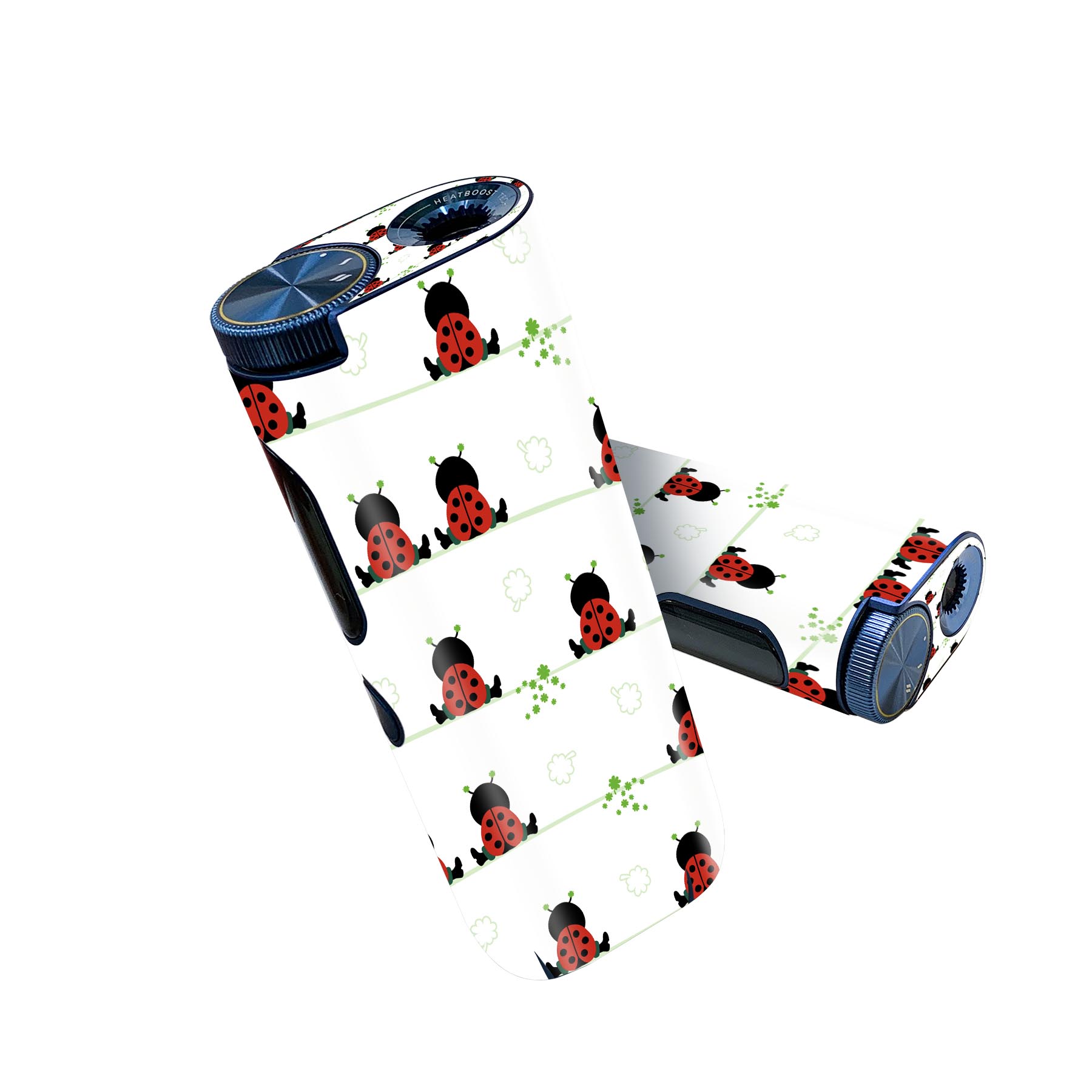 glo hyper pro 用 デザインスキンシール 側面2枚 天面3枚 セット 360°カバー ケース 保護 グロー ハイパー プロ グロウ ステッカー デコ アクセサリー 005114 てんとう虫　イラスト　白