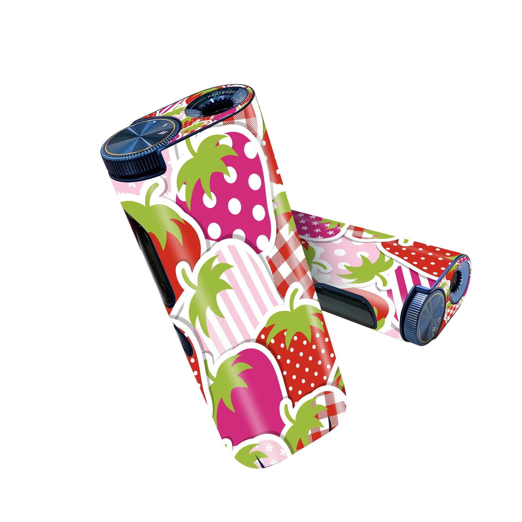 glo hyper pro 用 デザインスキンシール 側面2枚 天面3枚 セット 360°カバー ケース 保護 グロー ハイパー プロ グロウ ステッカー デコ アクセサリー 005162 苺 赤 ポップ