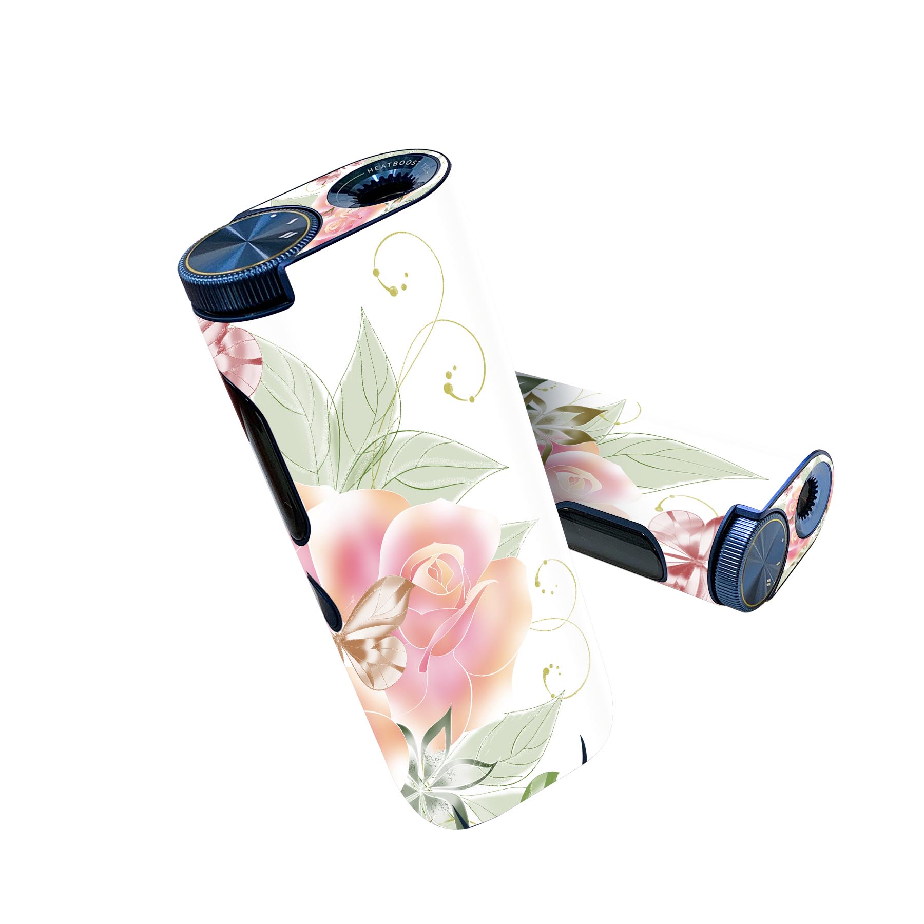 glo hyper pro 用 デザインスキンシール 側面2枚 天面3枚 セット 360°カバー ケース 保護 グロー ハイパー プロ グロウ ステッカー デコ アクセサリー 005166 花 蝶 エレガント