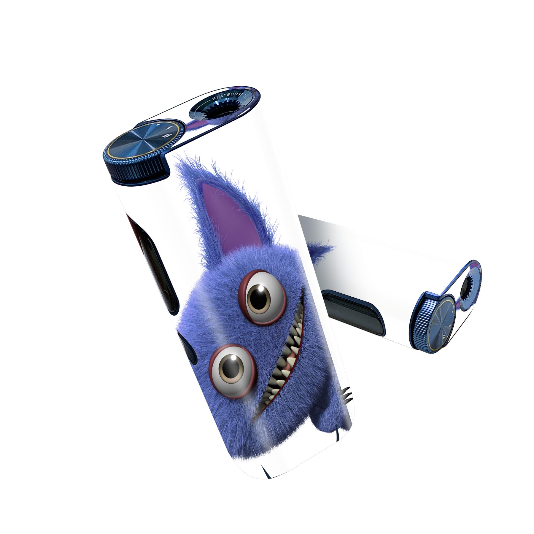 glo hyper pro 用 デザインスキンシール 側面2枚 天面3枚 セット 360°カバー ケース 保護 グロー ハイパー プロ グロウ ステッカー デコ アクセサリー 005190 モンスター 青 キャラクター