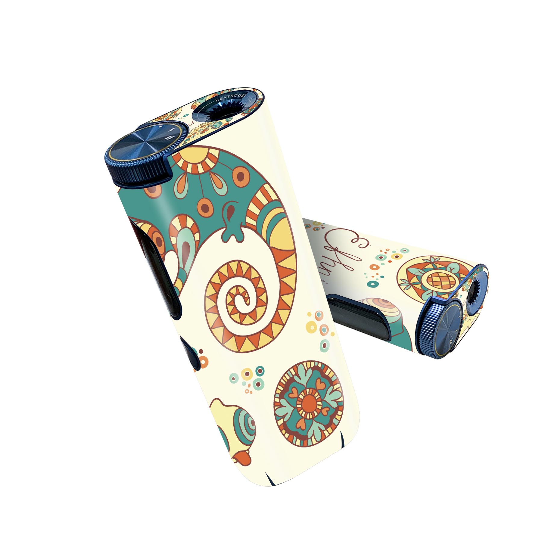 glo hyper pro 用 デザインスキンシール 側面2枚 天面3枚 セット 360°カバー ケース 保護 グロー ハイパー プロ グロウ ステッカー デコ アクセサリー 005375 イラスト カラフル カメレオン