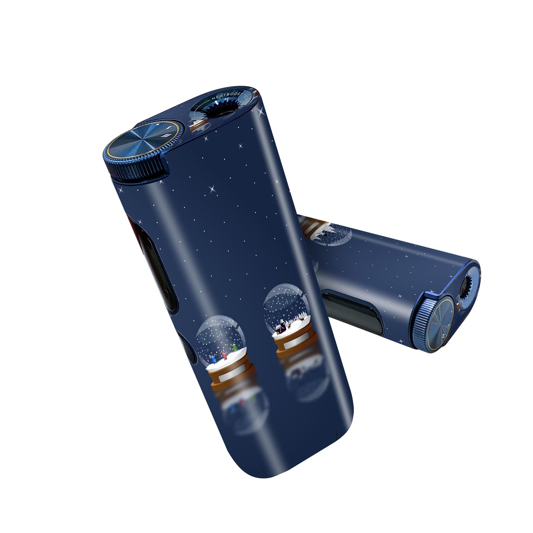 glo hyper pro 用 デザインスキンシール 側面2枚 天面3枚 セット 360°カバー ケース 保護 グロー ハイパー プロ グロウ ステッカー デコ アクセサリー 005963 スノードーム　雪　夜