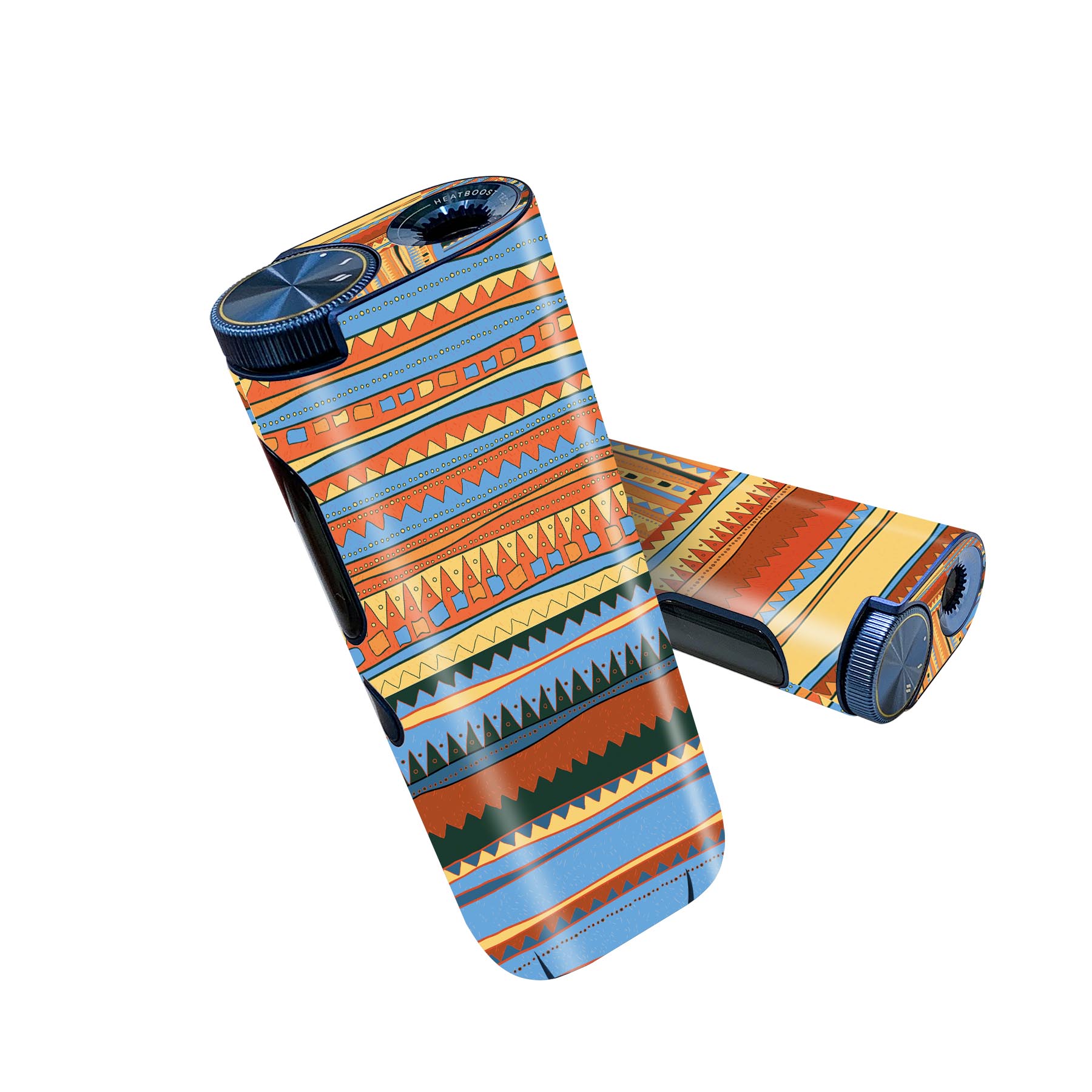 glo hyper pro 用 デザインスキンシール 側面2枚 天面3枚 セット 360°カバー ケース 保護 グロー ハイパー プロ グロウ ステッカー デコ アクセサリー 006042 イエロー オレンジ 模様