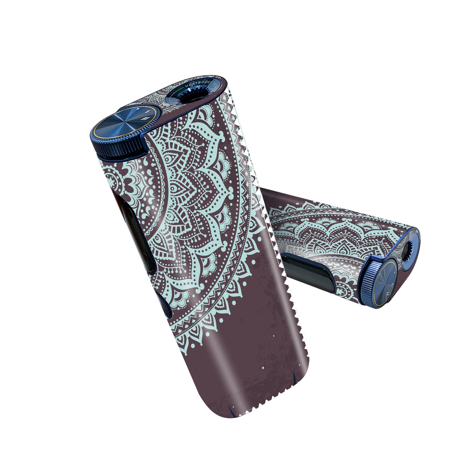 glo hyper pro 用 デザインスキンシール 側面2枚 天面3枚 セット 360°カバー ケース 保護 グロー ハイパー プロ グロウ ステッカー デコ アクセサリー 006074 レース　水色　模様