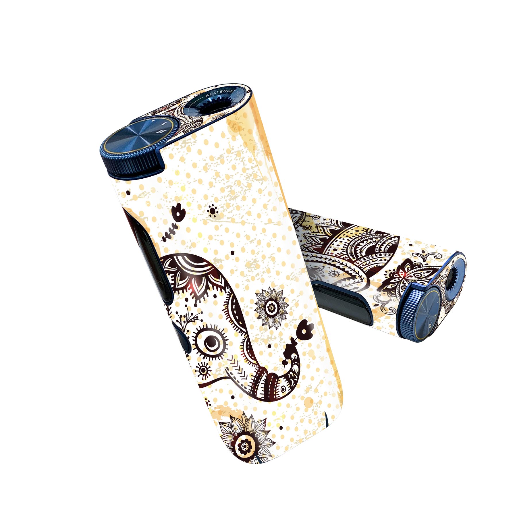 glo hyper pro 用 デザインスキンシール 側面2枚 天面3枚 セット 360°カバー ケース 保護 グロー ハイパー プロ グロウ ステッカー デコ アクセサリー 006120 象　文様　イラスト