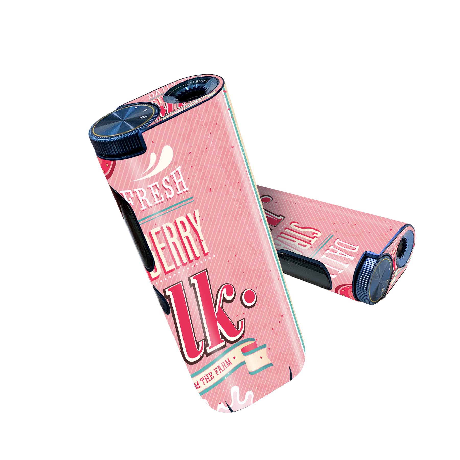 glo hyper pro 用 デザインスキンシール 側面2枚 天面3枚 セット 360°カバー ケース 保護 グロー ハイパー プロ グロウ ステッカー デコ アクセサリー 006184 イチゴ 苺 英語 文字