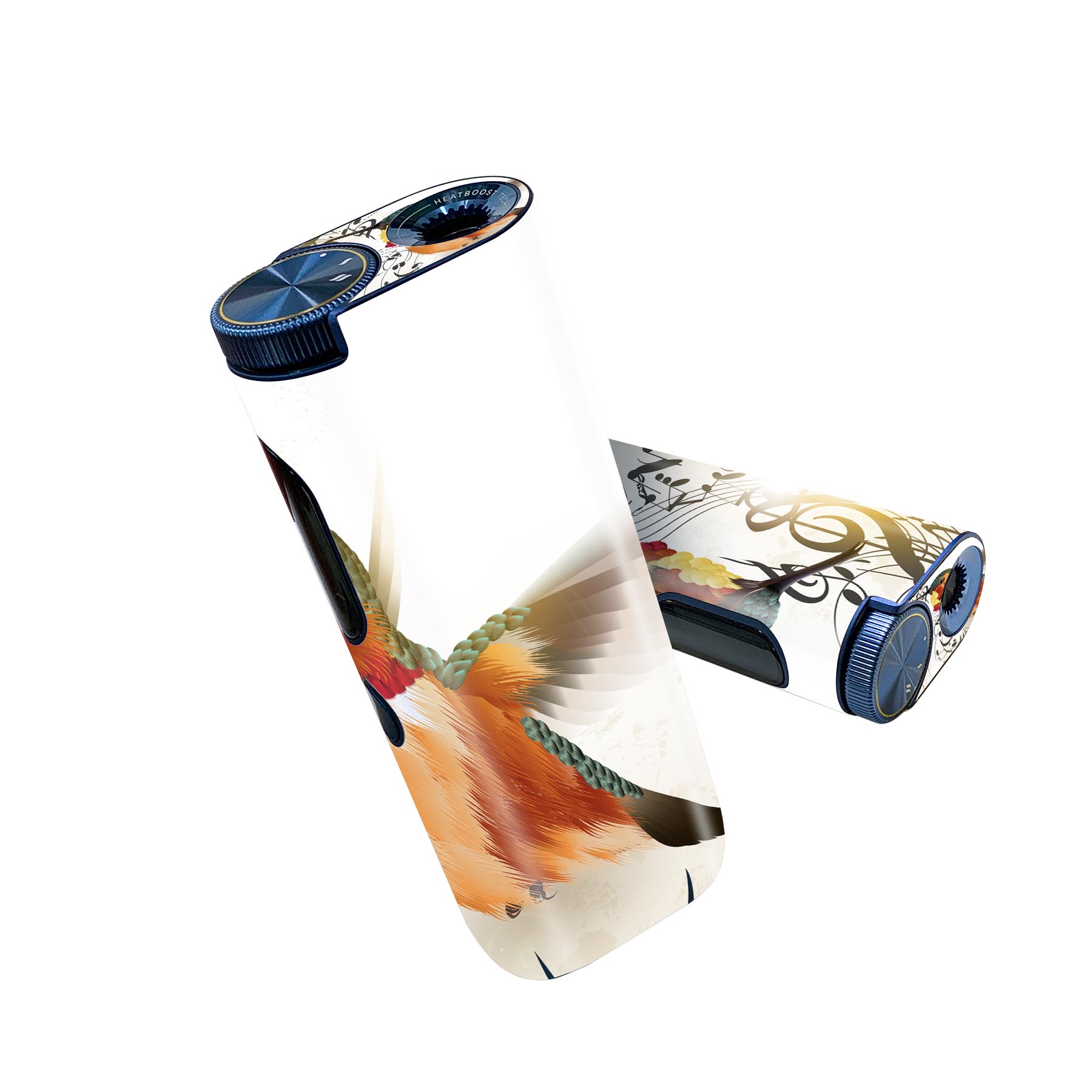 glo hyper pro 用 デザインスキンシール 側面2枚 天面3枚 セット 360°カバー ケース 保護 グロー ハイパー プロ グロウ ステッカー デコ アクセサリー 006282 鳥　音符　楽譜