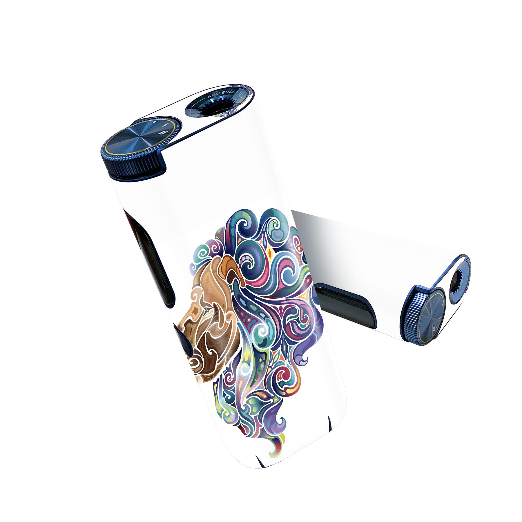 glo hyper pro 用 デザインスキンシール 側面2枚 天面3枚 セット 360°カバー ケース 保護 グロー ハイパー プロ グロウ ステッカー デコ アクセサリー 006409 動物　ライオン　カラフル