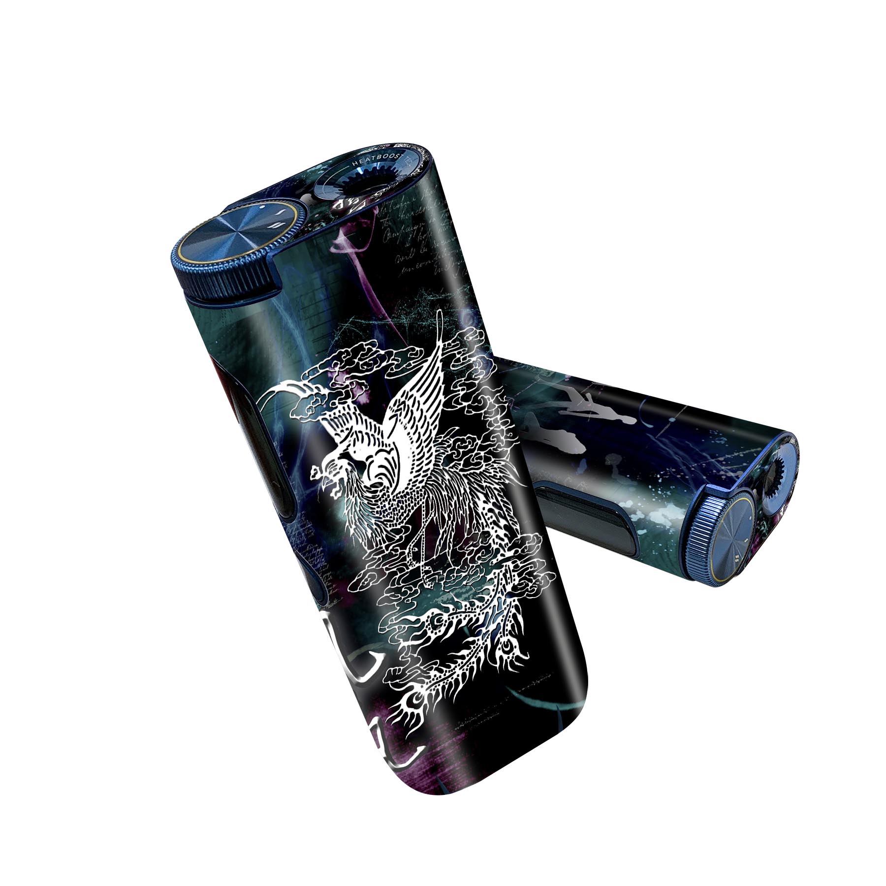 glo hyper pro 用 デザインスキンシール 側面2枚 天面3枚 セット 360°カバー ケース 保護 グロー ハイパー プロ グロウ ステッカー デコ アクセサリー 007225 鳳凰　人物