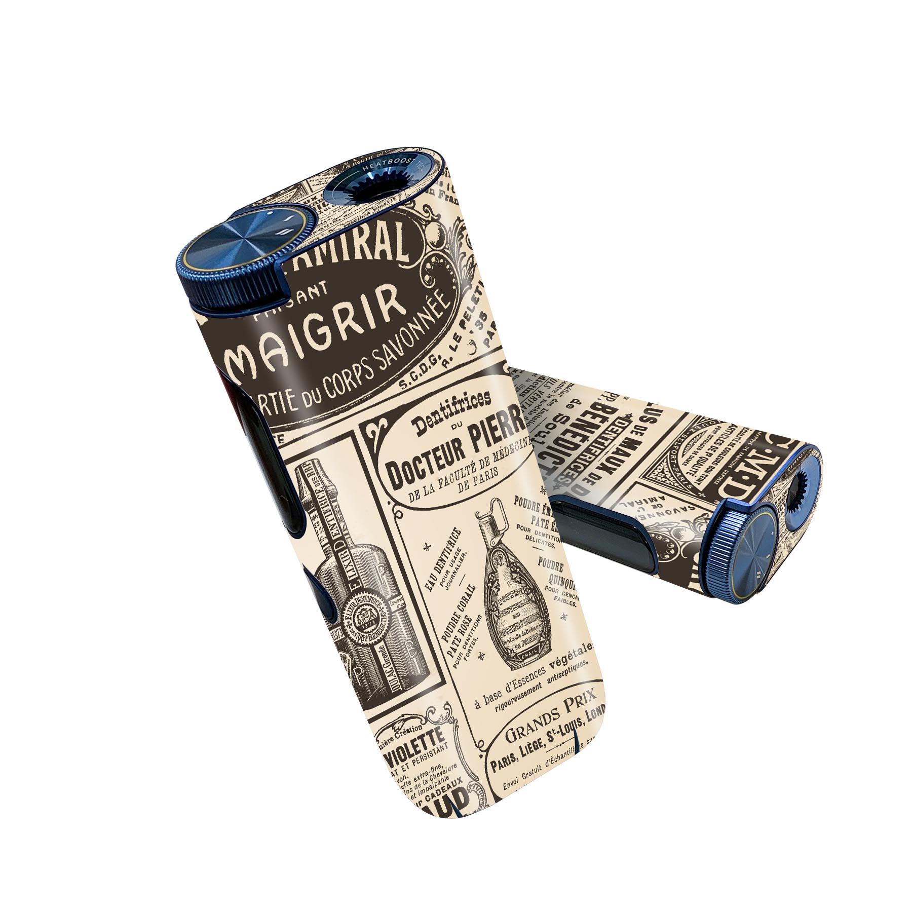 glo hyper pro 用 デザインスキンシール 側面2枚 天面3枚 セット 360°カバー ケース 保護 グロー ハイパー プロ グロウ ステッカー デコ アクセサリー 007367 文字　英語　新聞