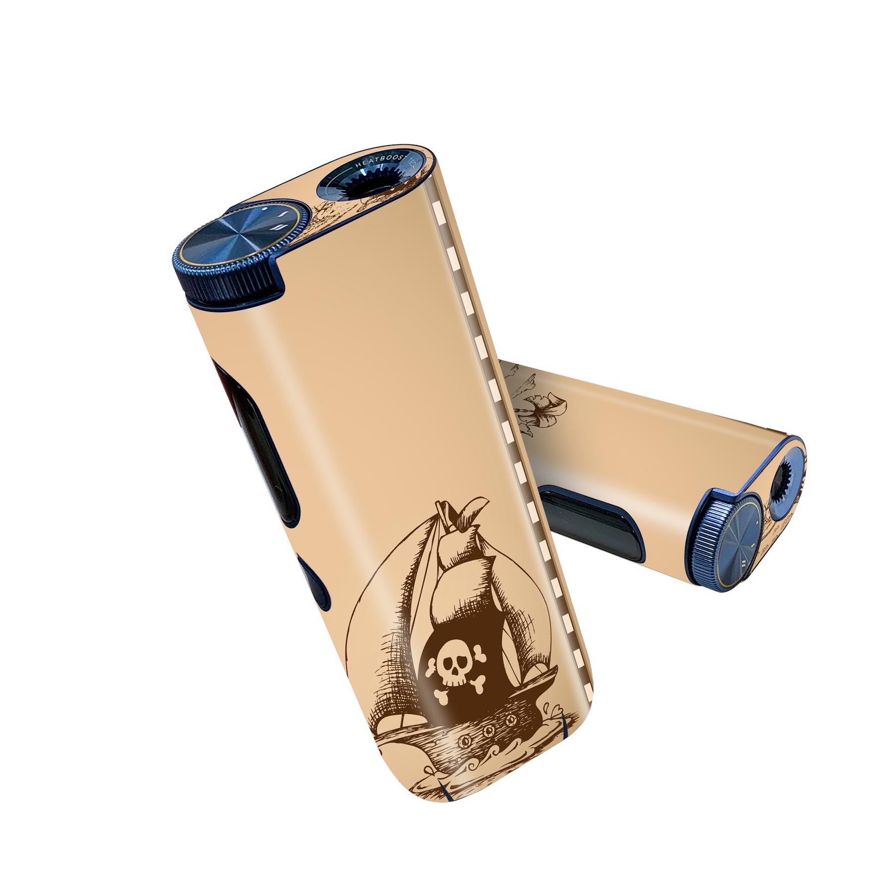 glo hyper pro 用 デザインスキンシール 側面2枚 天面3枚 セット 360°カバー ケース 保護 グロー ハイパー プロ グロウ ステッカー デコ アクセサリー 007409 イラスト　海賊　船　島