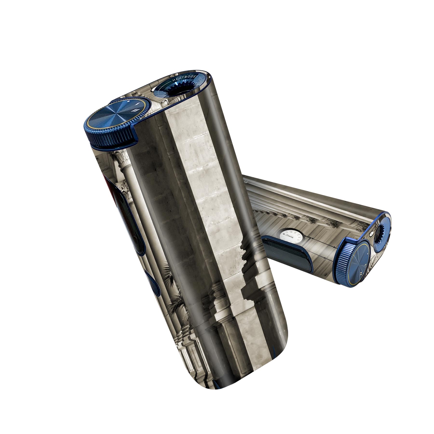 glo hyper pro 用 デザインスキンシール 側面2枚 天面3枚 セット 360°カバー ケース 保護 グロー ハイパー プロ グロウ ステッカー デコ アクセサリー 007546 写真　モノクロ　時計　建物