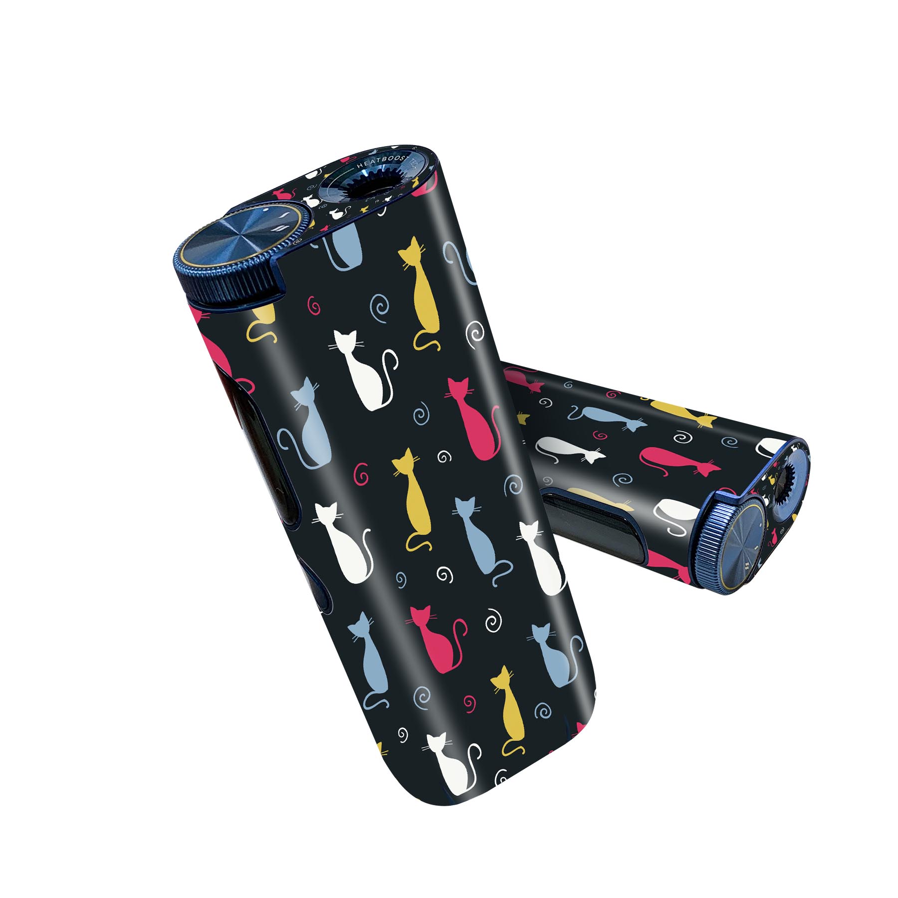 glo hyper pro 用 デザインスキンシール 側面2枚 天面3枚 セット 360°カバー ケース 保護 グロー ハイパー プロ グロウ ステッカー デコ アクセサリー 007749 カラフル　猫　ねこ　模様