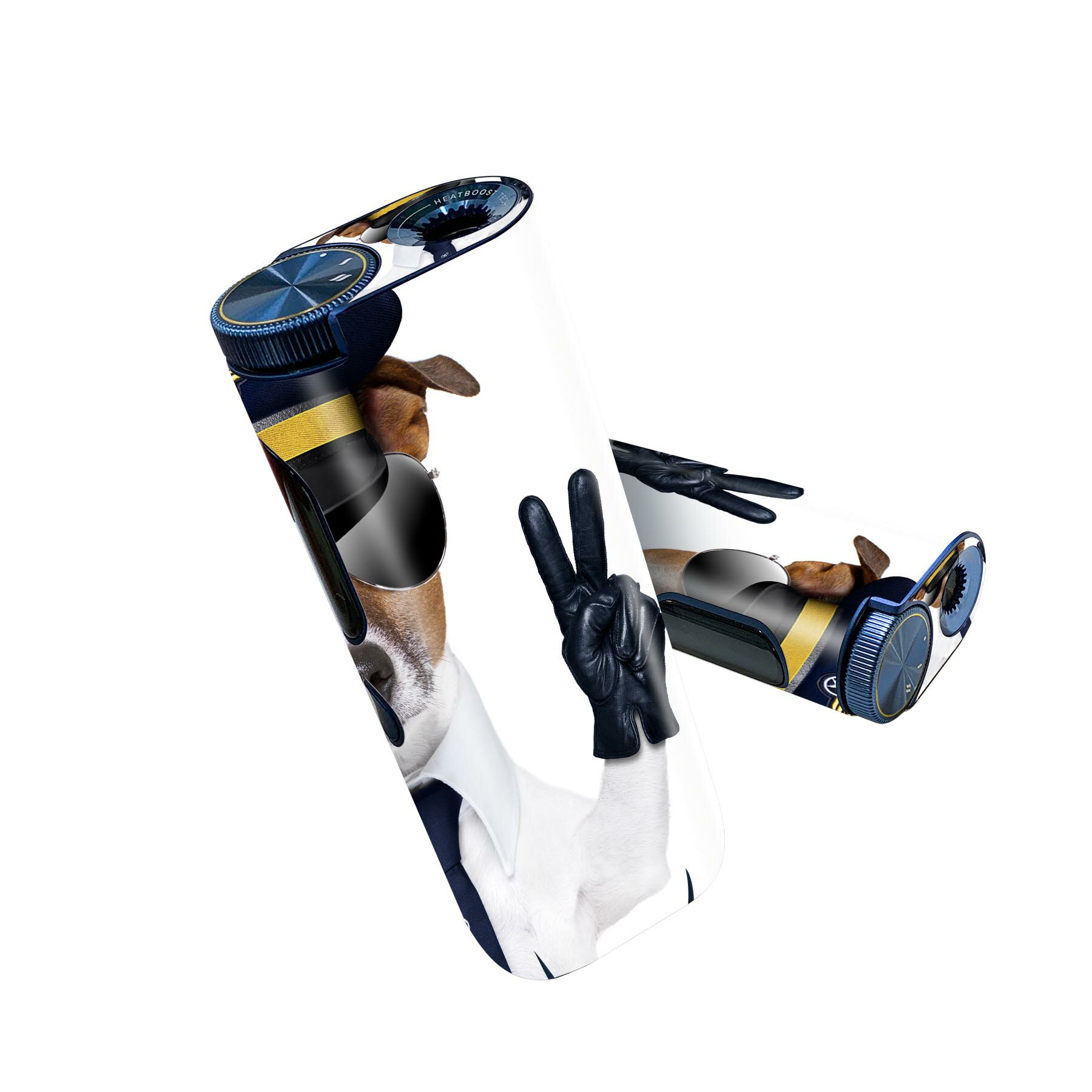 glo hyper pro 用 デザインスキンシール 側面2枚 天面3枚 セット 360°カバー ケース 保護 グロー ハイパー プロ グロウ ステッカー デコ アクセサリー 007938 写真 犬 サングラス