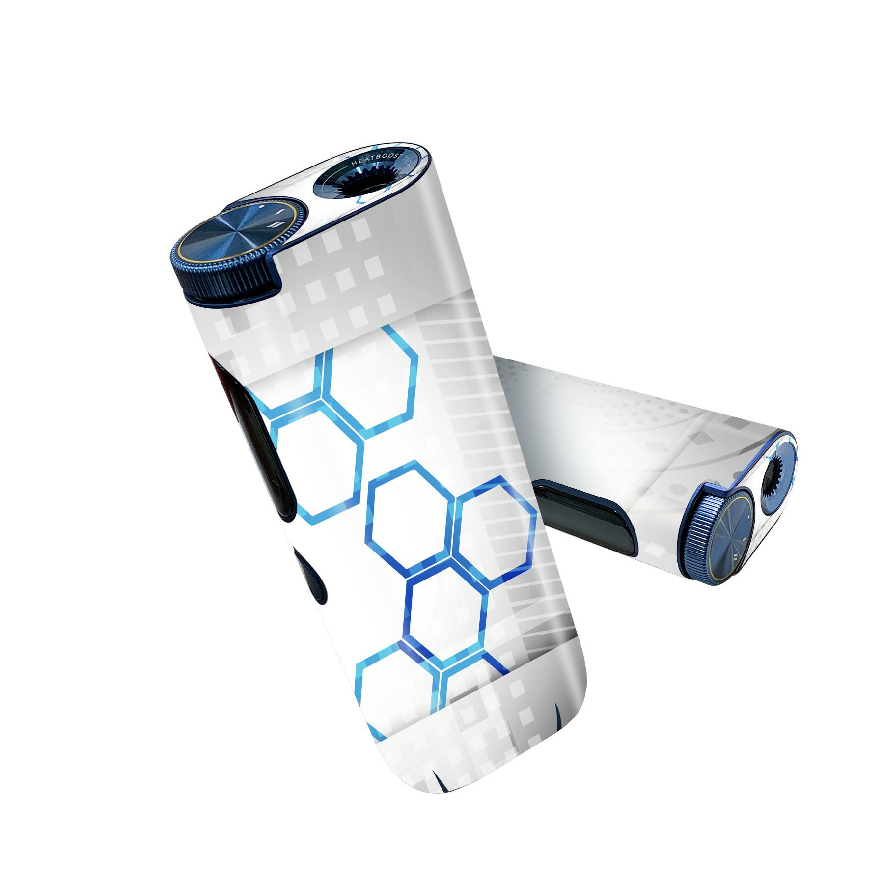 glo hyper pro 用 デザインスキンシール 側面2枚 天面3枚 セット 360°カバー ケース 保護 グロー ハイパー プロ グロウ ステッカー デコ アクセサリー 007978 デザイン　灰色　グレー　青　ブルー