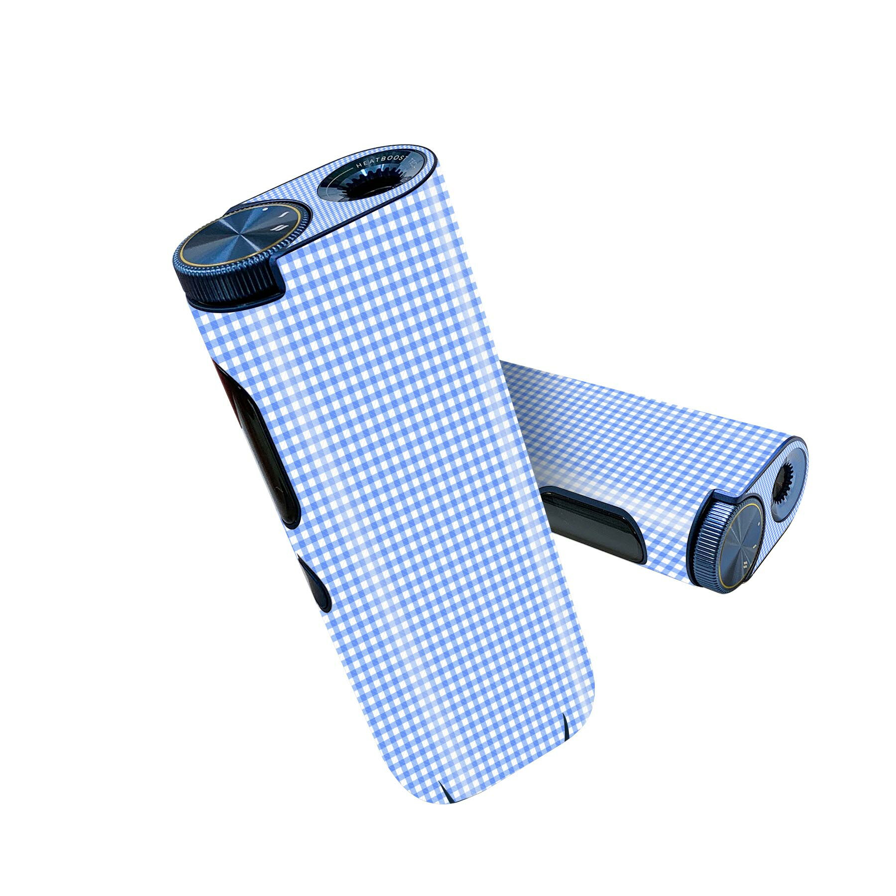 glo hyper pro 用 デザインスキンシール 側面2枚 天面3枚 セット 360°カバー ケース 保護 グロー ハイパー プロ グロウ ステッカー デコ アクセサリー 008091 青 ブルー チェック 模様