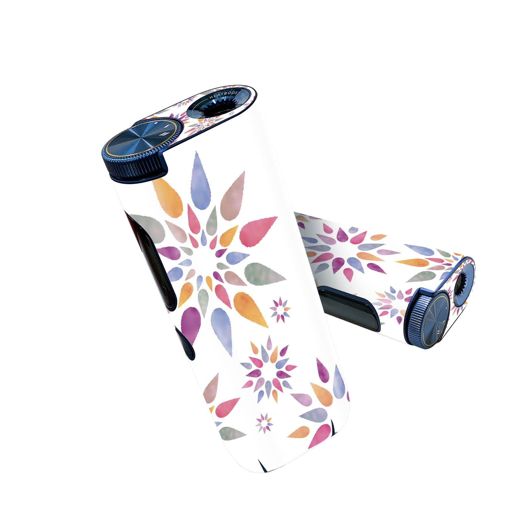 glo hyper pro 用 デザインスキンシール 側面2枚 天面3枚 セット 360°カバー ケース 保護 グロー ハイパー プロ グロウ ステッカー デコ アクセサリー 008280 カラフル 花