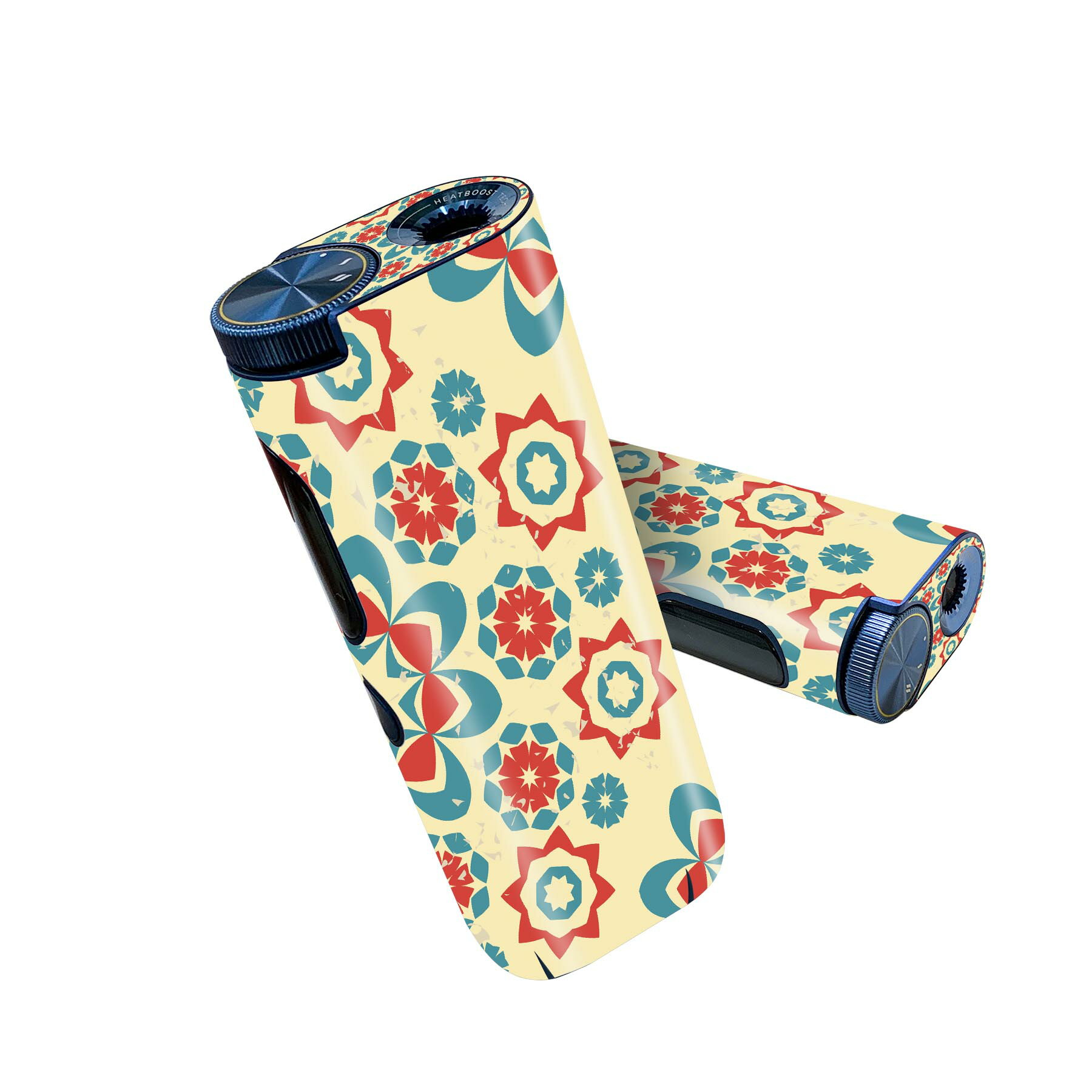 glo hyper pro 用 デザインスキンシール 側面2枚 天面3枚 セット 360°カバー ケース 保護 グロー ハイパー プロ グロウ ステッカー デコ アクセサリー 008337 花　　模様　レトロ