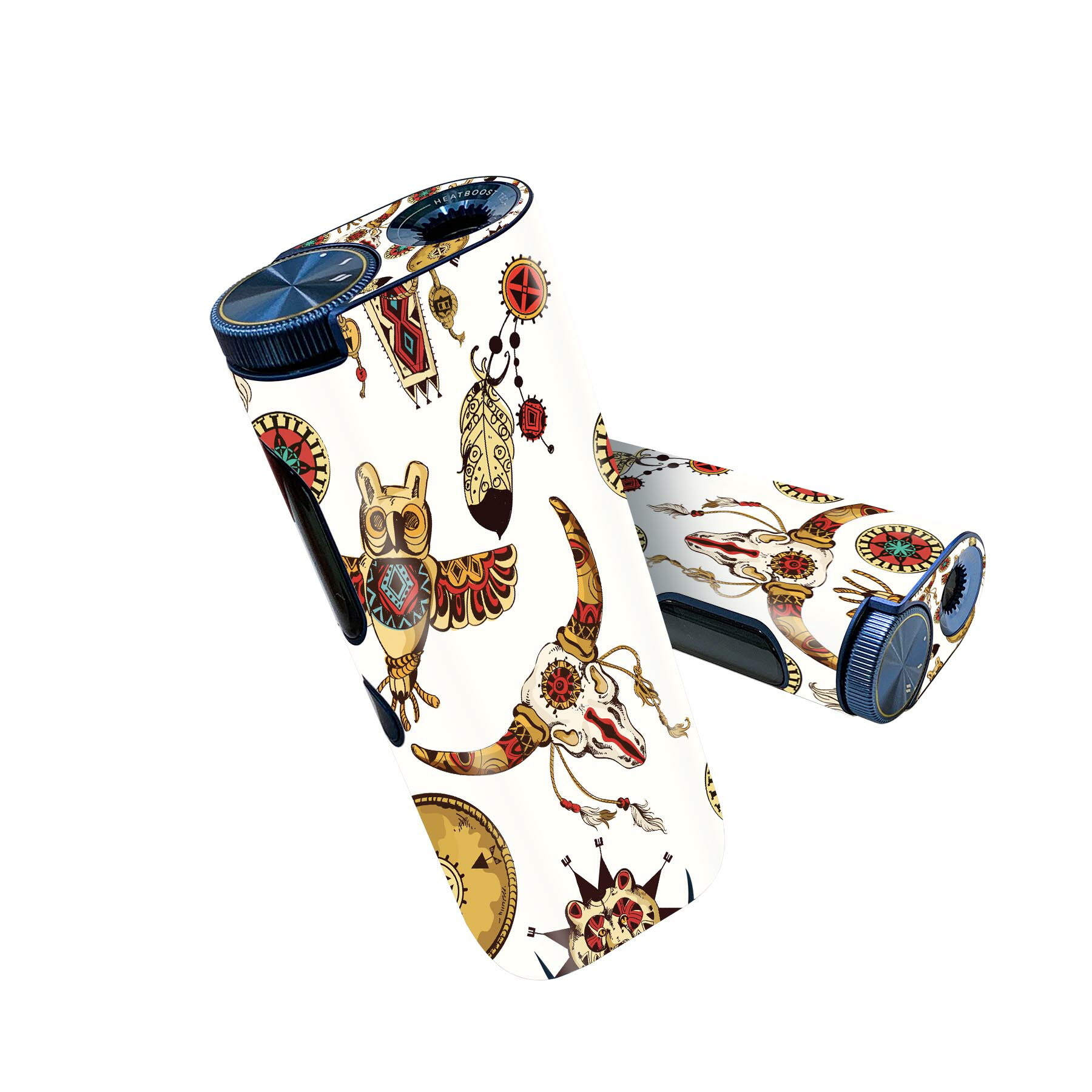 glo hyper pro 用 デザインスキンシール 側面2枚 天面3枚 セット 360°カバー ケース 保護 グロー ハイパー プロ グロウ ステッカー デコ アクセサリー 008402 民族 カラフル 闘牛 イラスト 模様