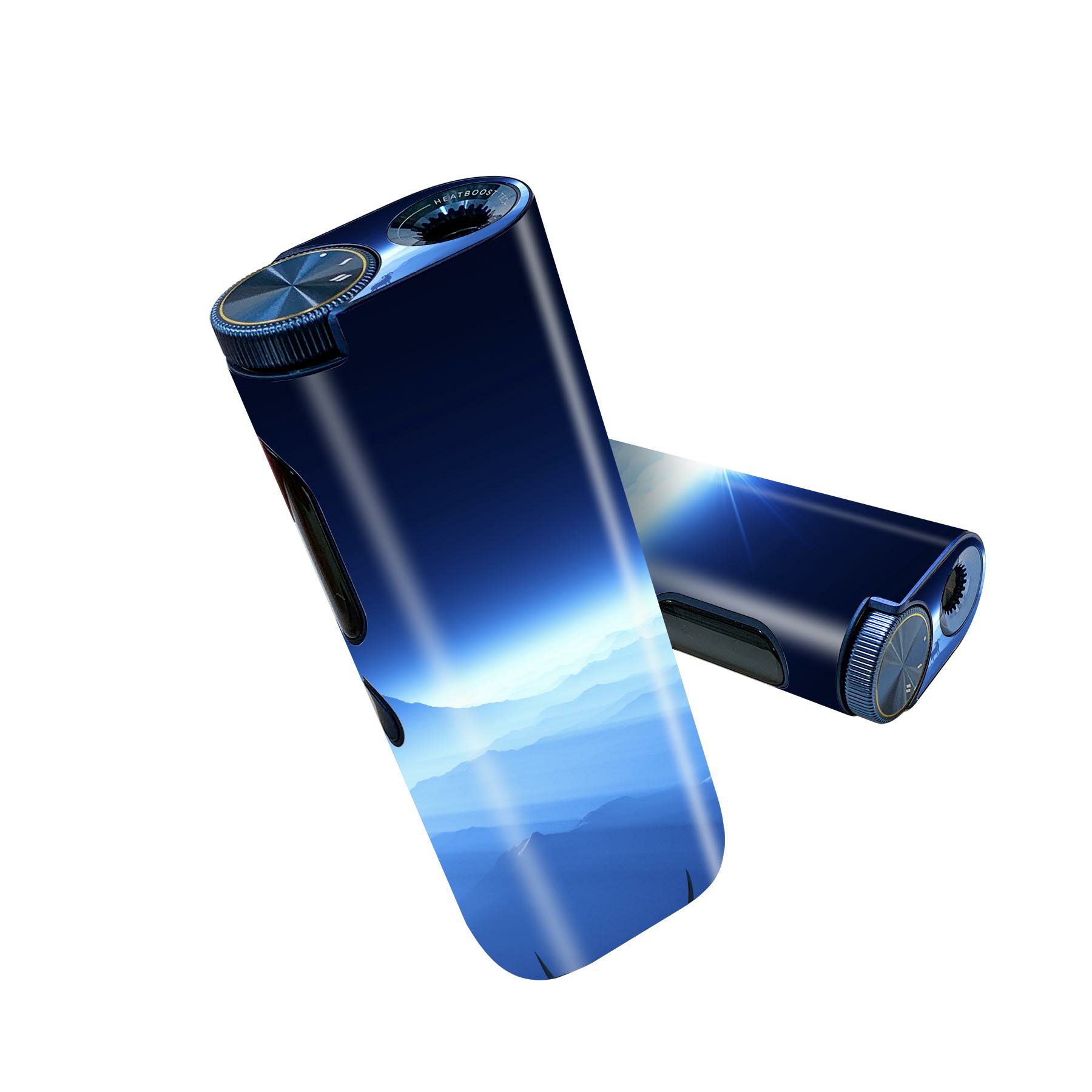 glo hyper pro 用 デザインスキンシール 側面2枚 天面3枚 セット 360°カバー ケース 保護 グロー ハイパー プロ グロウ ステッカー デコ アクセサリー 008459 風景　山　朝日　青　ブルー