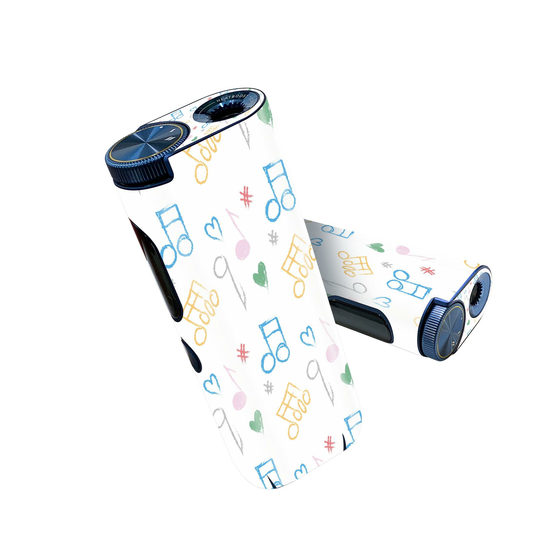 glo hyper pro 用 デザインスキンシール 側面2枚 天面3枚 セット 360°カバー ケース 保護 グロー ハイパー プロ グロウ ステッカー デコ アクセサリー 008681 音符　イラスト　カラフル