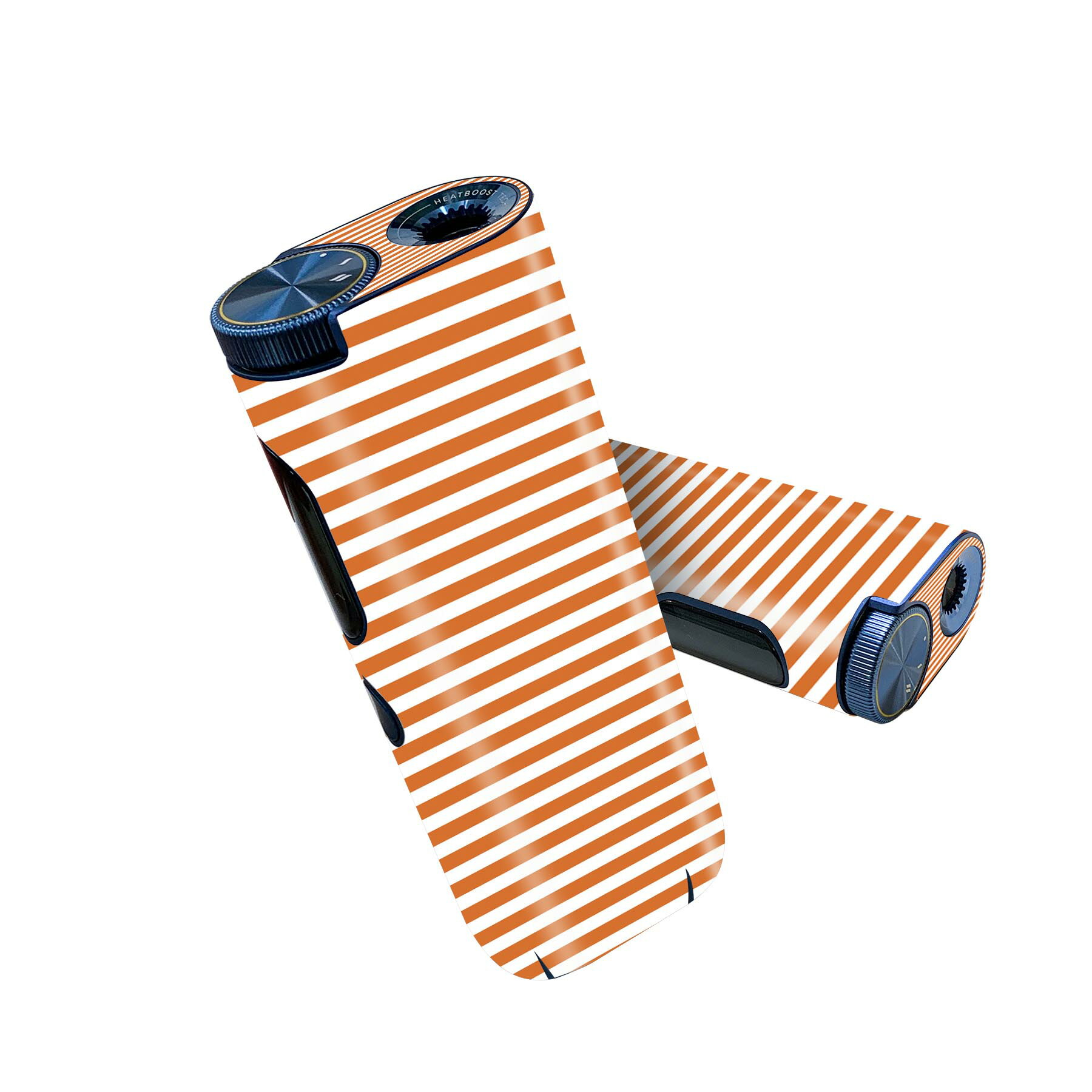 glo hyper pro 用 デザインスキンシール 側面2枚 天面3枚 セット 360°カバー ケース 保護 グロー ハイパー プロ グロウ ステッカー デコ アクセサリー 009042 シンプル　ボーダー　オレンジ