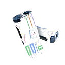 glo hyper pro 用 デザインスキンシール 側面2枚 天面3枚 セット 360°カバー ケース 保護 グロー ハイパー プロ グロウ ステッカー デコ アクセサリー 009384 キャラクター カラフル