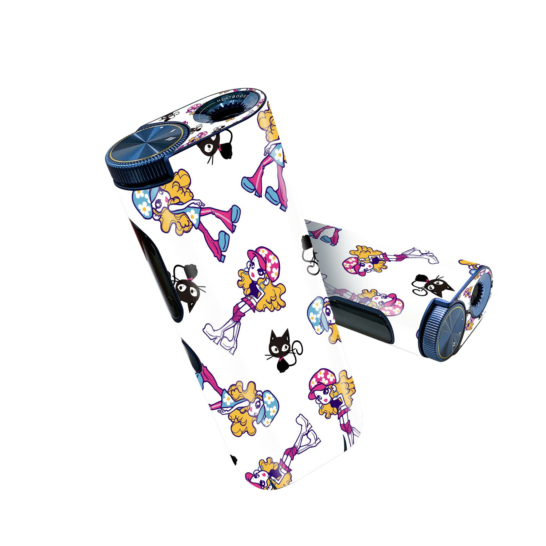 glo hyper pro 用 デザインスキンシール 側面2枚 天面3枚 セット 360°カバー ケース 保護 グロー ハイパー プロ グロウ ステッカー デコ アクセサリー 009522 人物　キャラクター　猫