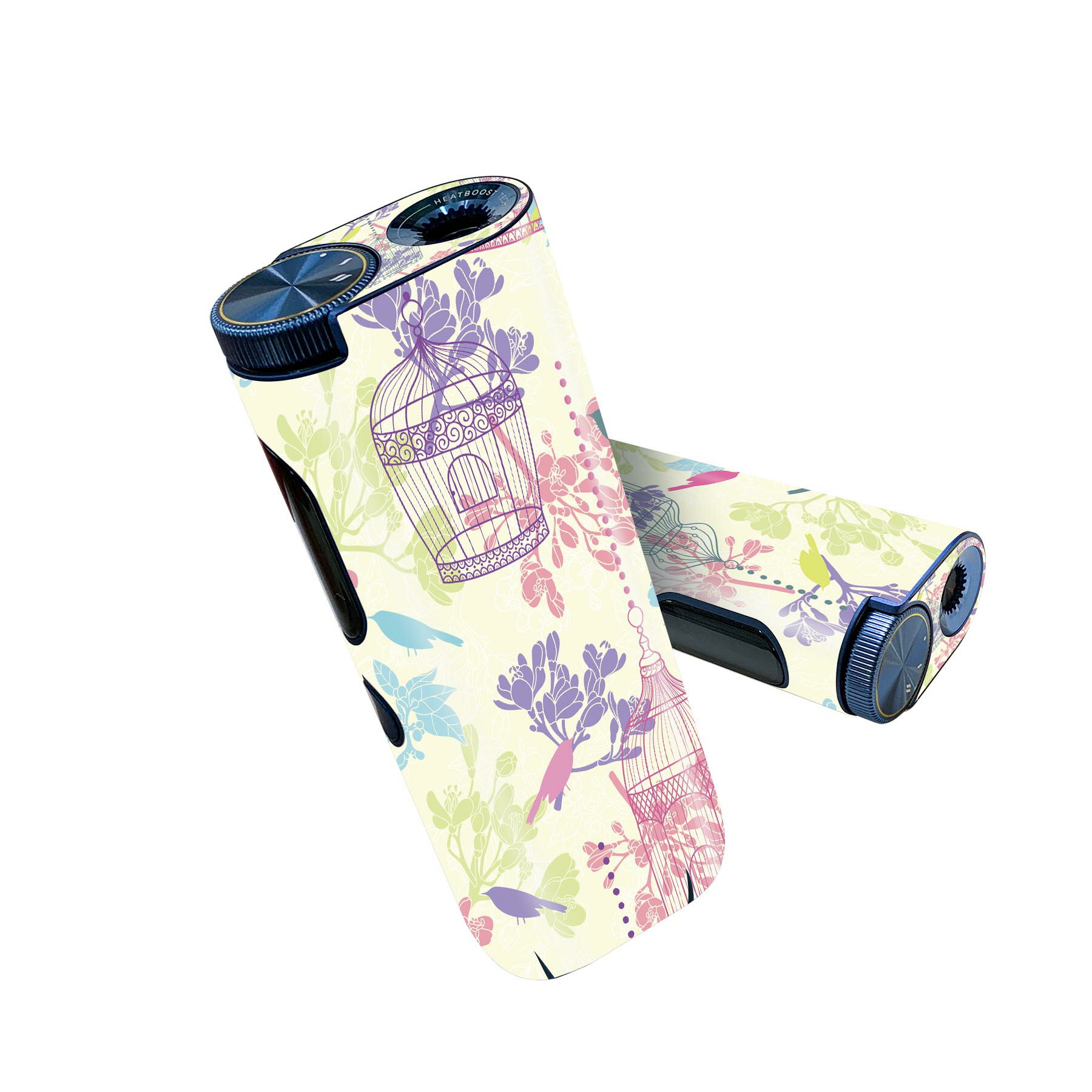 glo hyper pro 用 デザインスキンシール 側面2枚 天面3枚 セット 360°カバー ケース 保護 グロー ハイパー プロ グロウ ステッカー デコ アクセサリー 009533 　鳥　カラフル