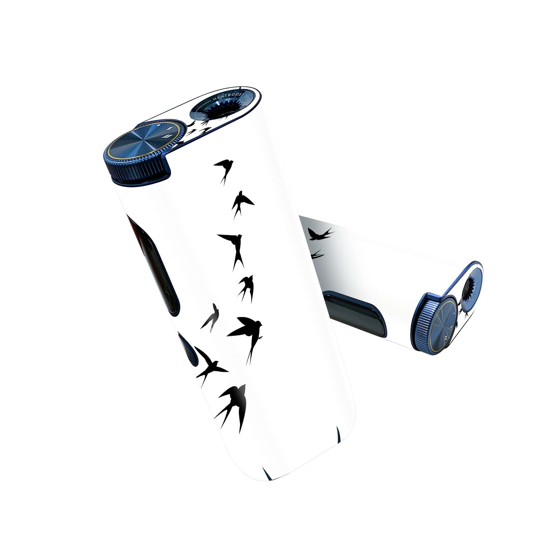 glo hyper pro 用 デザインスキンシール 側面2枚 天面3枚 セット 360°カバー ケース 保護 グロー ハイパー プロ グロウ ステッカー デコ アクセサリー 009730 鳥　シンプル　モノクロ