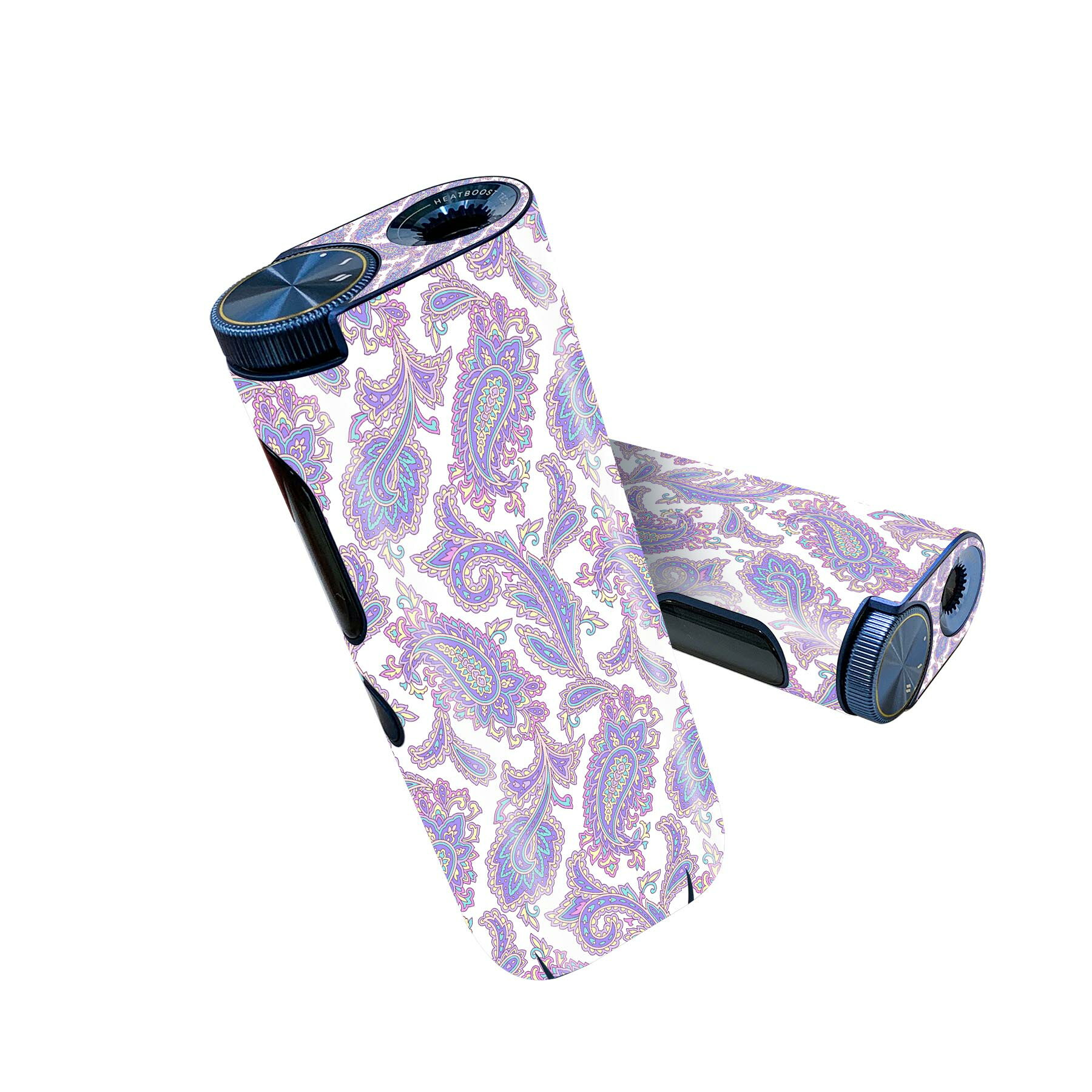 glo hyper pro 用 デザインスキンシール 側面2枚 天面3枚 セット 360°カバー ケース 保護 グロー ハイパー プロ グロウ ステッカー デコ アクセサリー 009800 ペイズリー　模様　紫