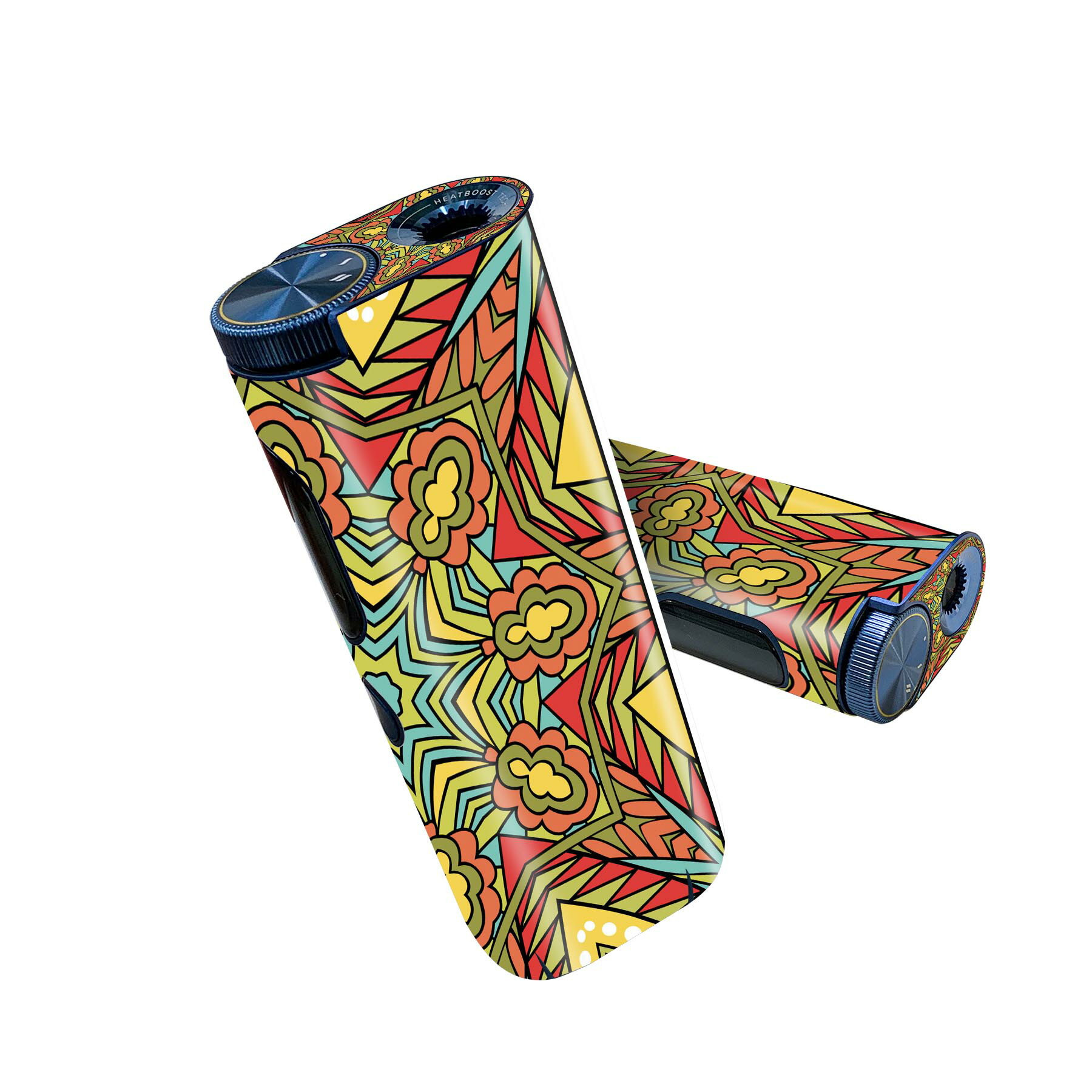 glo hyper pro 用 デザインスキンシール 側面2枚 天面3枚 セット 360°カバー ケース 保護 グロー ハイパー プロ グロウ ステッカー デコ アクセサリー 010139 アジアン　模様　緑