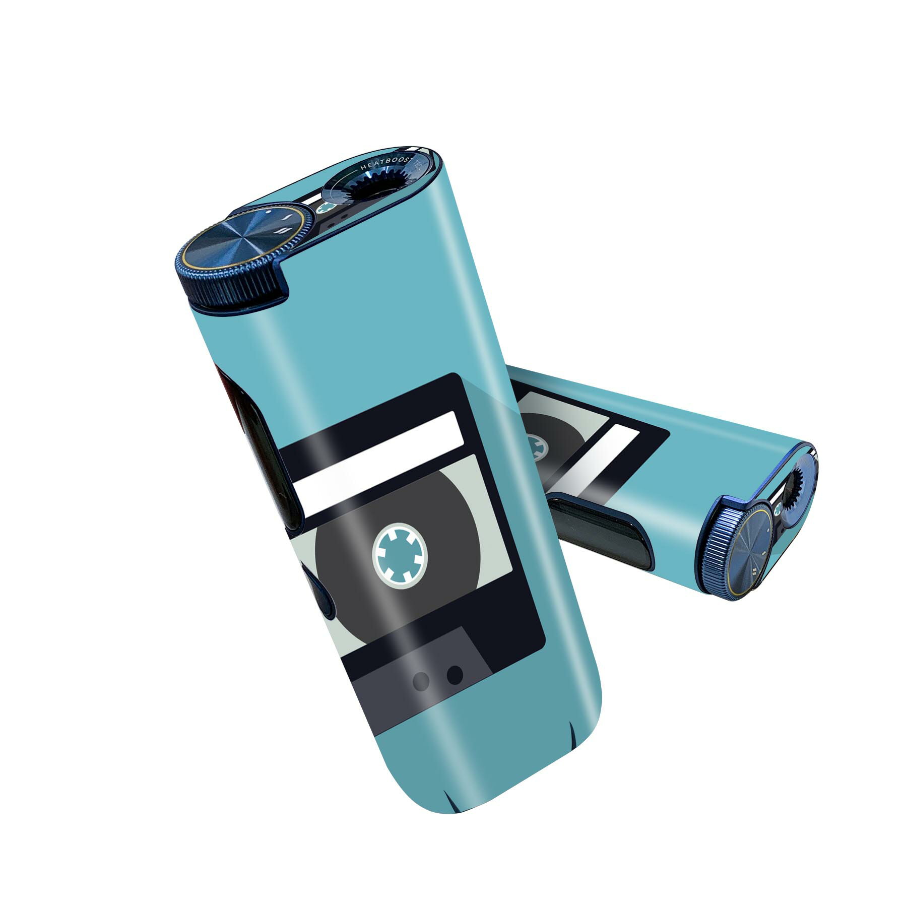 glo hyper pro 用 デザインスキンシール 側面2枚 天面3枚 セット 360°カバー ケース 保護 グロー ハイパー プロ グロウ ステッカー デコ アクセサリー 010290 カセット　テープ　黒