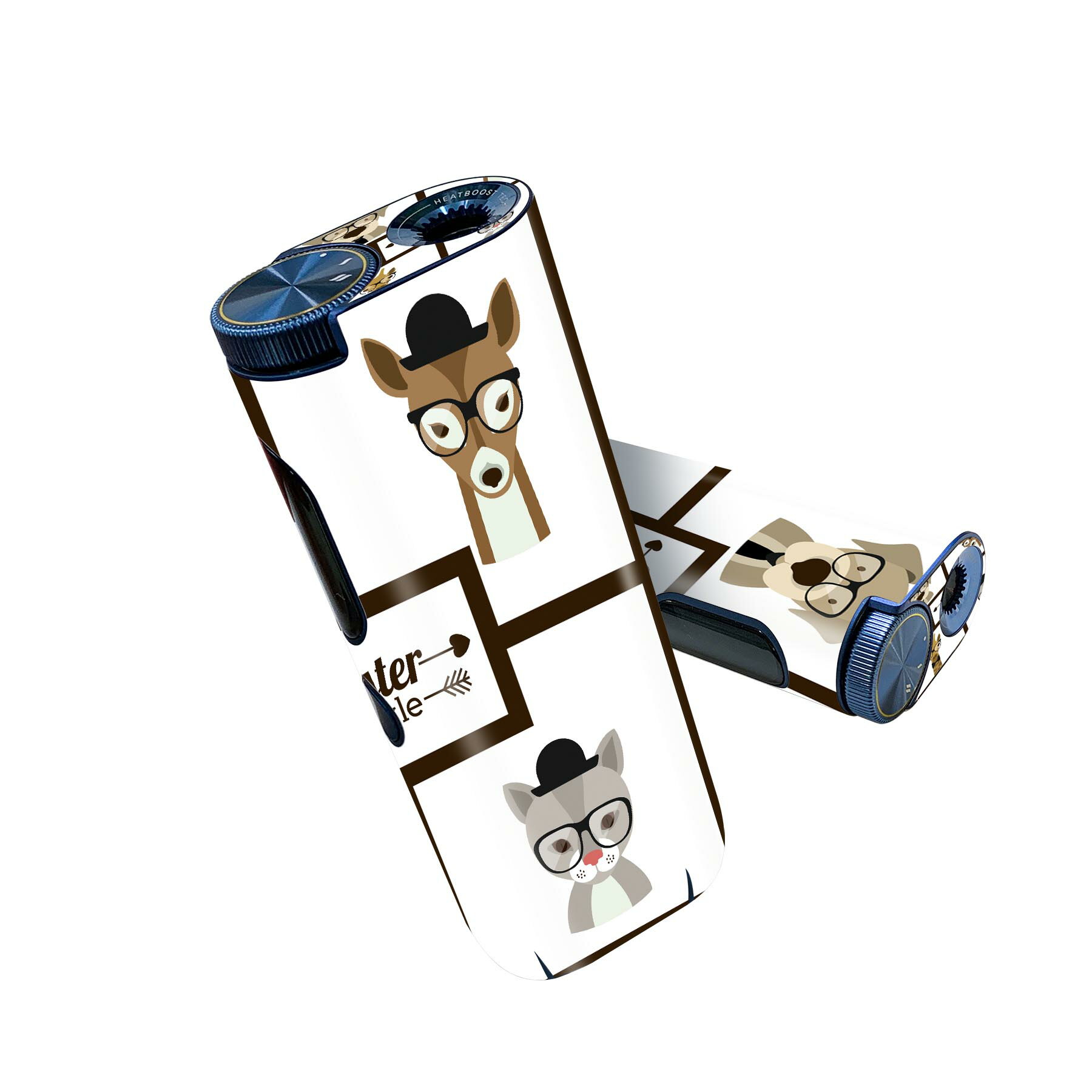 glo hyper pro 用 デザインスキンシール 側面2枚 天面3枚 セット 360°カバー ケース 保護 グロー ハイパー プロ グロウ ステッカー デコ アクセサリー 010350 動物　犬　猫　キリン