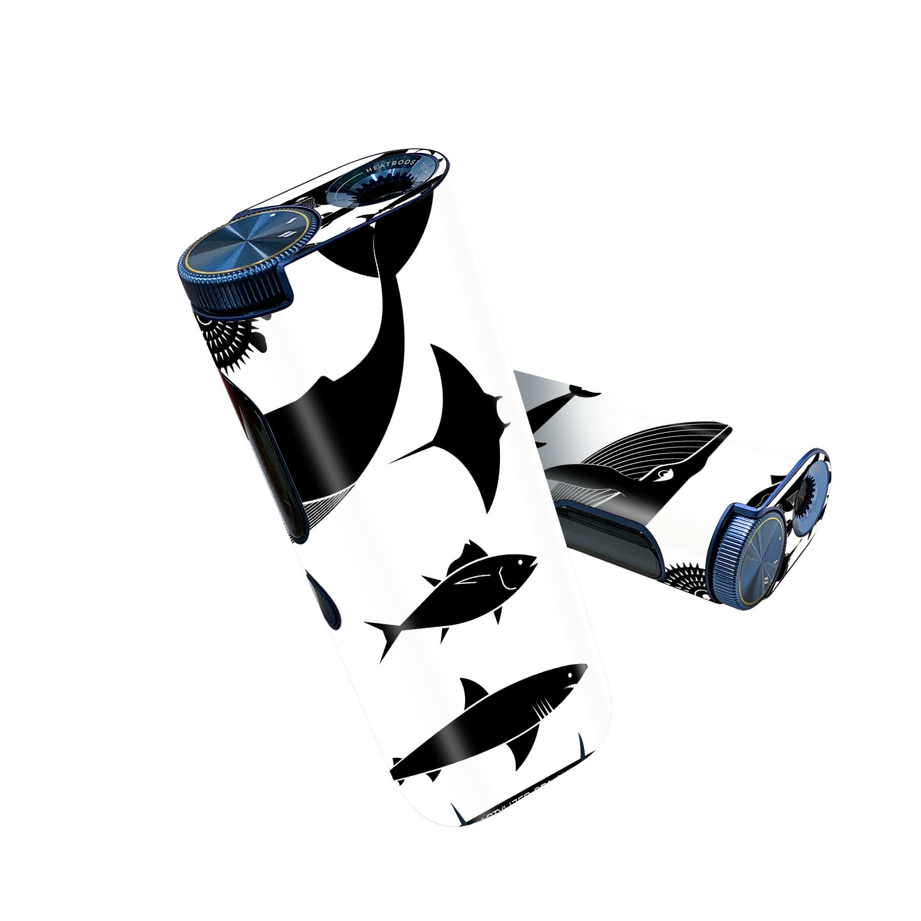 glo hyper pro 用 デザインスキンシール 側面2枚 天面3枚 セット 360°カバー ケース 保護 グロー ハイパー プロ グロウ ステッカー デコ アクセサリー 010961 海　生き物　くじら