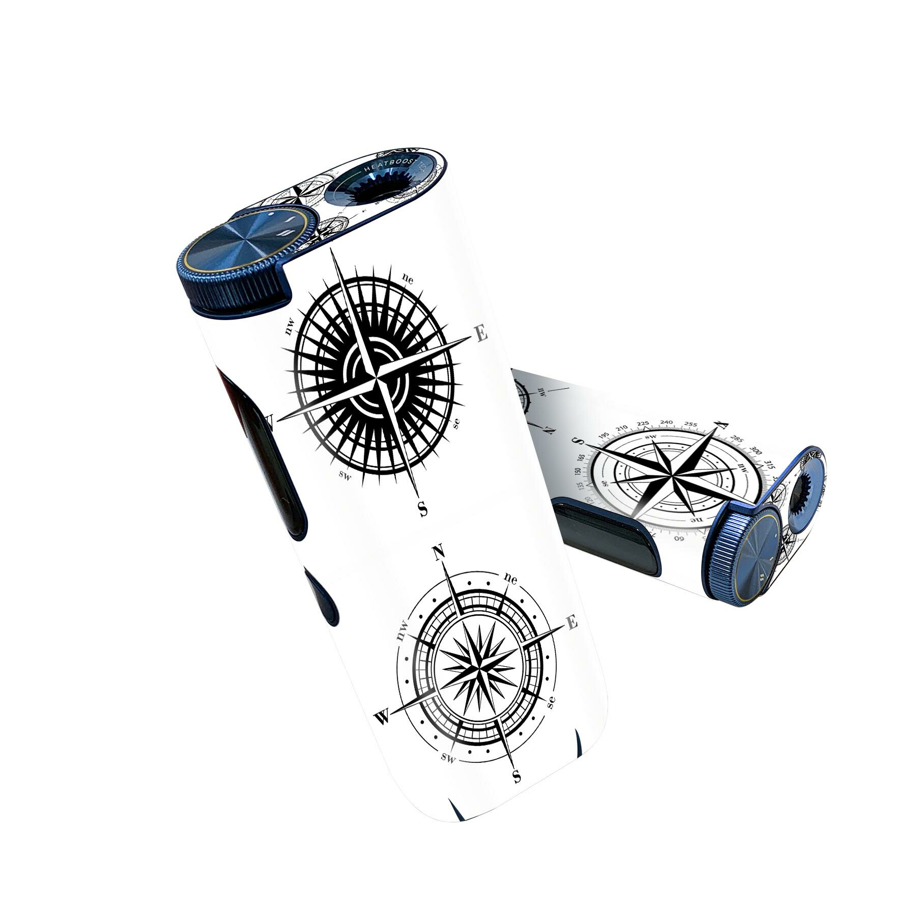 glo hyper pro 用 デザインスキンシール 側面2枚 天面3枚 セット 360°カバー ケース 保護 グロー ハイパー プロ グロウ ステッカー デコ アクセサリー 011225 方角　東西南北　地図