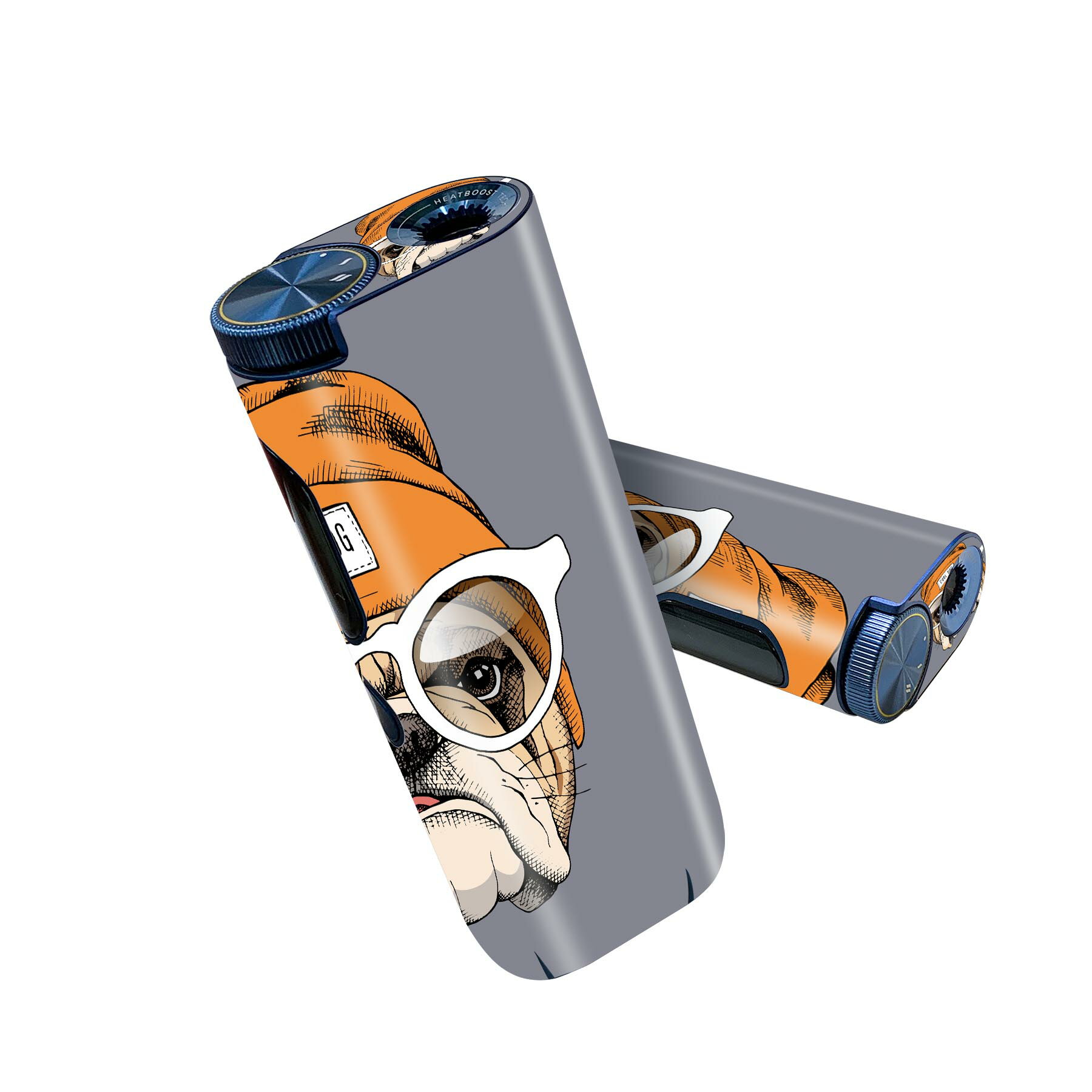 glo hyper pro 用 デザインスキンシール 側面2枚 天面3枚 セット 360°カバー ケース 保護 グロー ハイパー プロ グロウ ステッカー デコ アクセサリー 011757 犬 帽子 サングラス