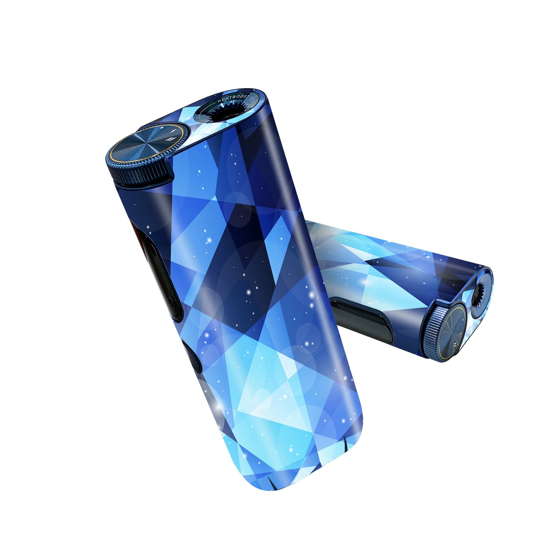 glo hyper pro 用 デザインスキンシール 側面2枚 天面3枚 セット 360°カバー ケース 保護 グロー ハイパー プロ グロウ ステッカー デコ アクセサリー 011762 クール　青　シンプル