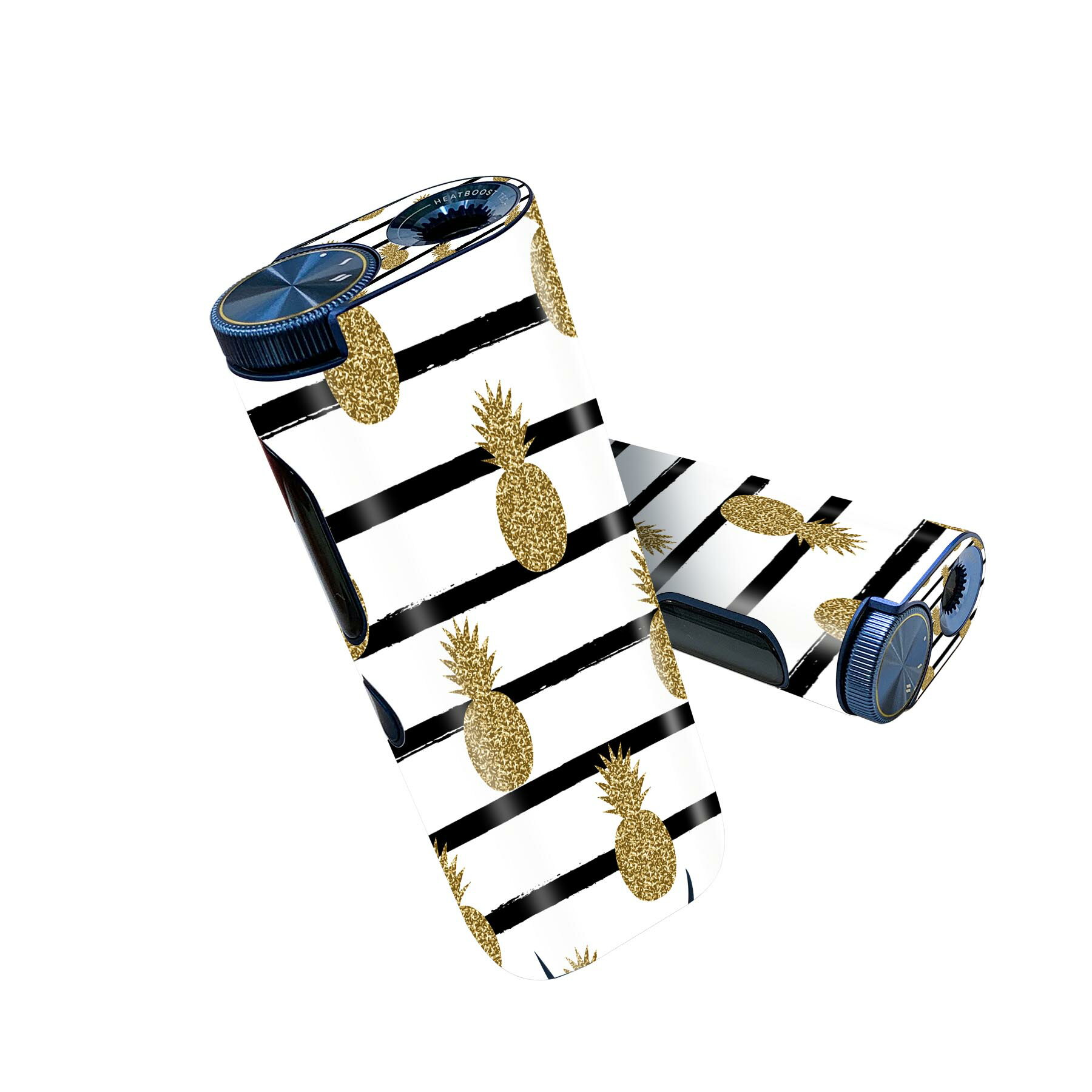 glo hyper pro 用 デザインスキンシール 側面2枚 天面3枚 セット 360°カバー ケース 保護 グロー ハイパー プロ グロウ ステッカー デコ アクセサリー 012139 パイナップル　ボーダー　夏