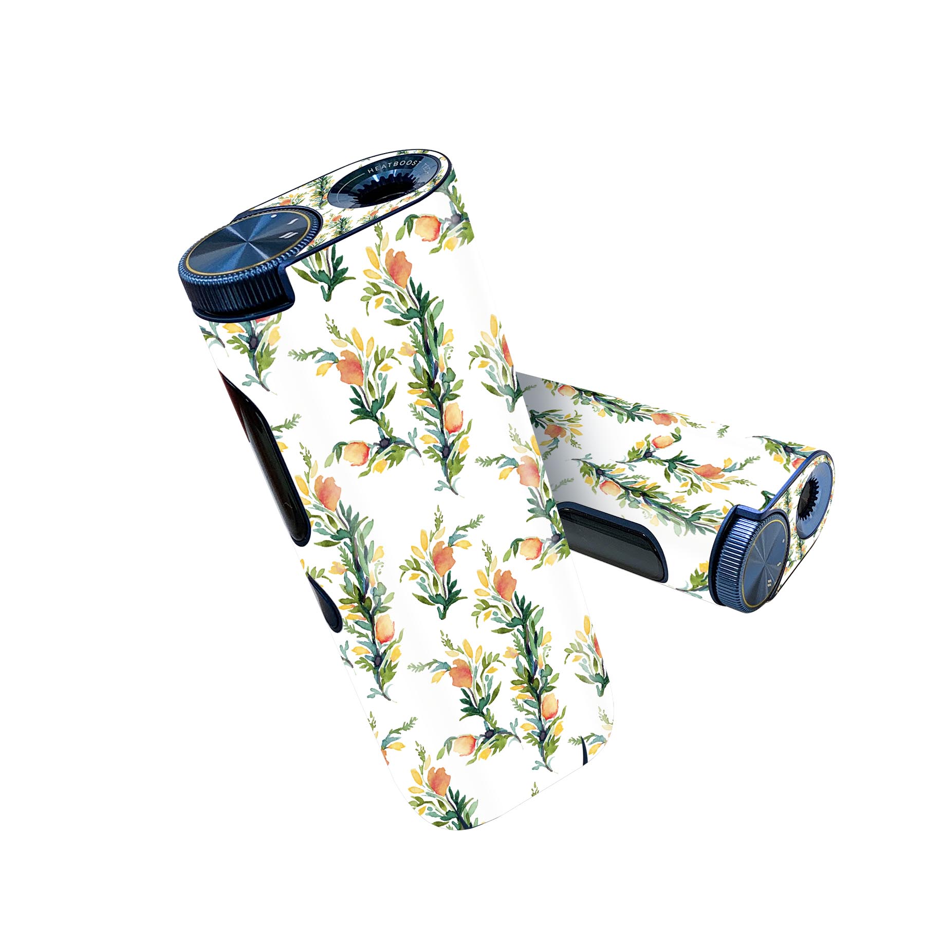 glo hyper pro 用 デザインスキンシール 側面2枚 天面3枚 セット 360°カバー ケース 保護 グロー ハイパー プロ グロウ ステッカー デコ アクセサリー 012152 花　花柄　白