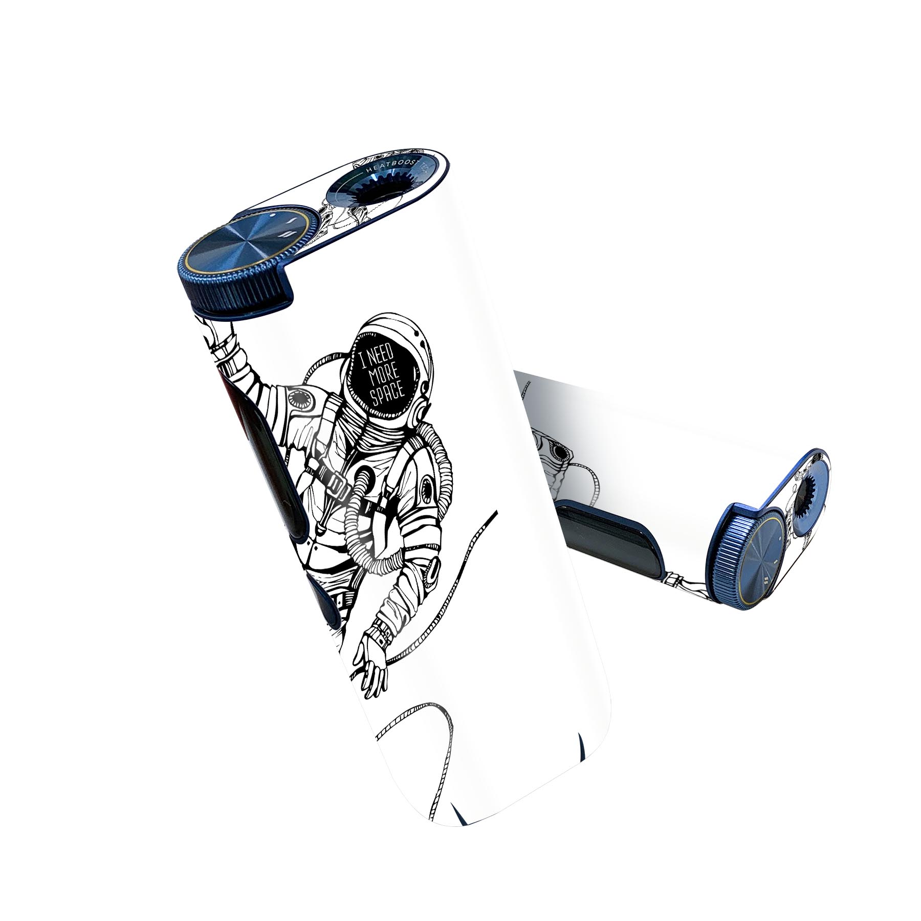 glo hyper pro 用 デザインスキンシール 側面2枚 天面3枚 セット 360°カバー ケース 保護 グロー ハイパー プロ グロウ ステッカー デコ アクセサリー 013333 宇宙　宇宙服　モノトーン