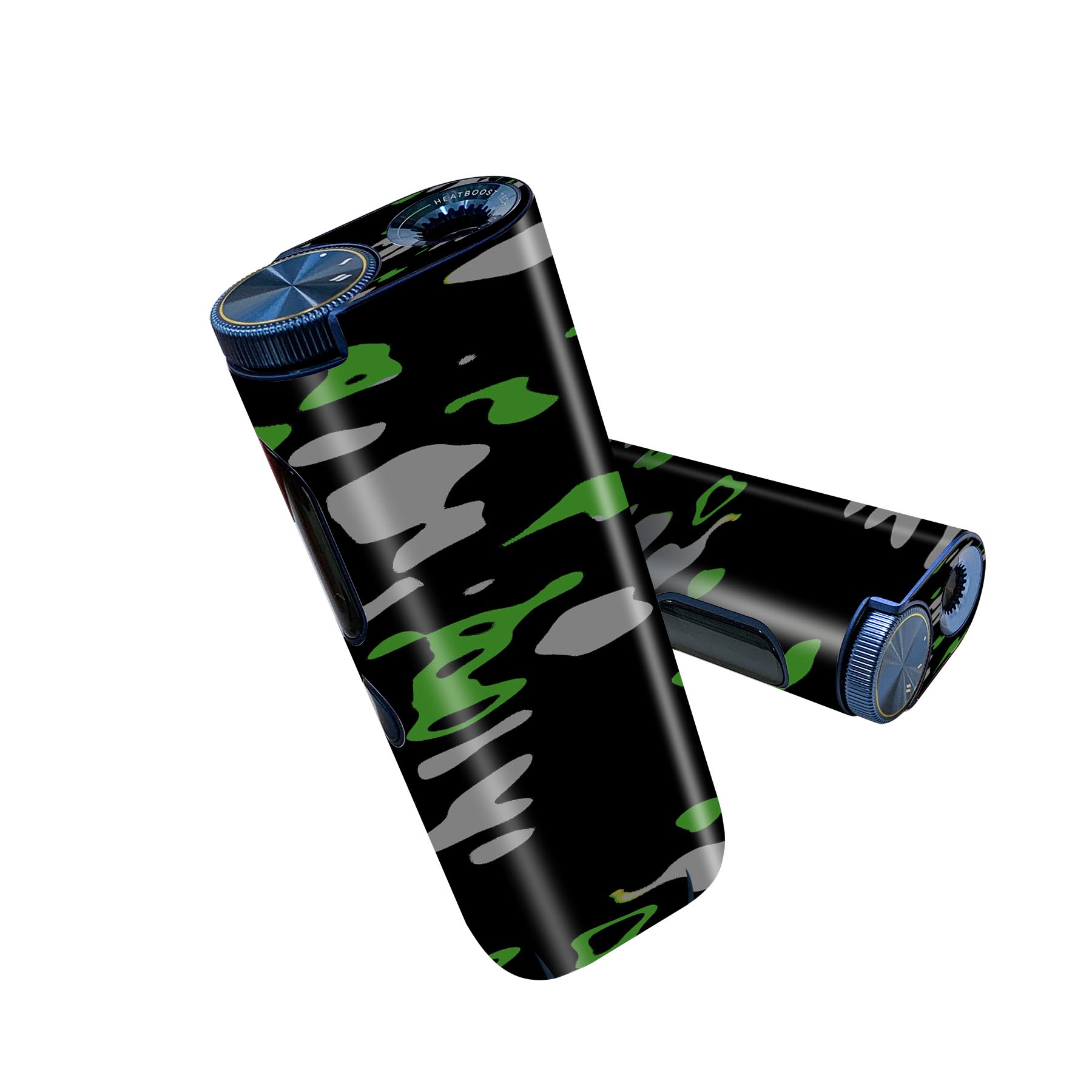 glo hyper pro 用 デザインスキンシール 側面2枚 天面3枚 セット 360°カバー ケース 保護 グロー ハイパー プロ グロウ ステッカー デコ アクセサリー 013539 柄　黒　緑