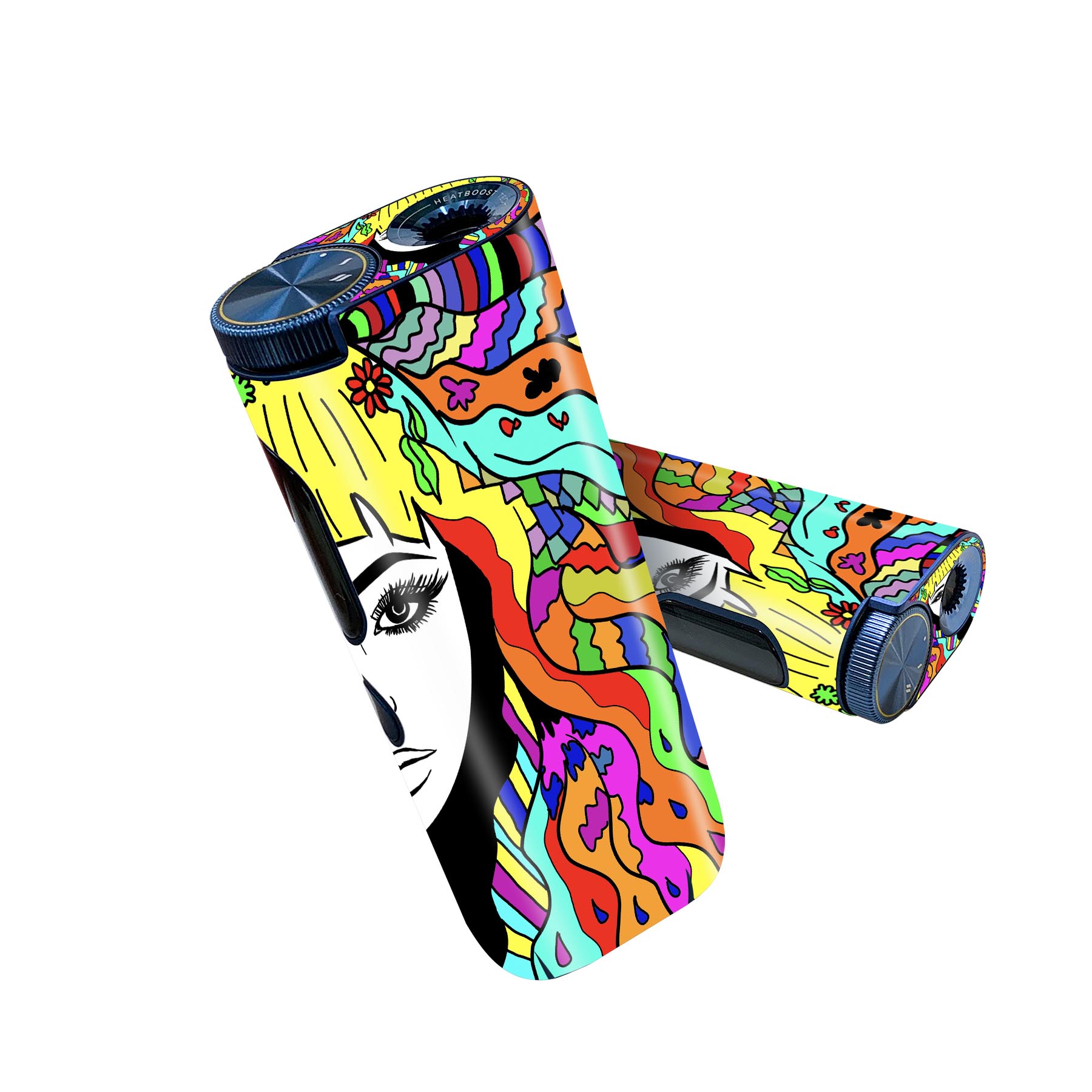 glo hyper pro 用 デザインスキンシール 側面2枚 天面3枚 セット 360°カバー ケース 保護 グロー ハイパー プロ グロウ ステッカー デコ アクセサリー 013591 顔　派手　カラフル