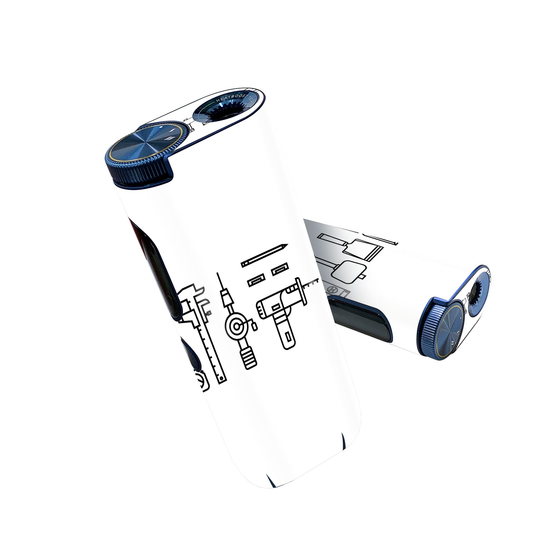 glo hyper pro 用 デザインスキンシール 側面2枚 天面3枚 セット 360°カバー ケース 保護 グロー ハイパー プロ グロウ ステッカー デコ アクセサリー 013754 イラスト　仕事　工具