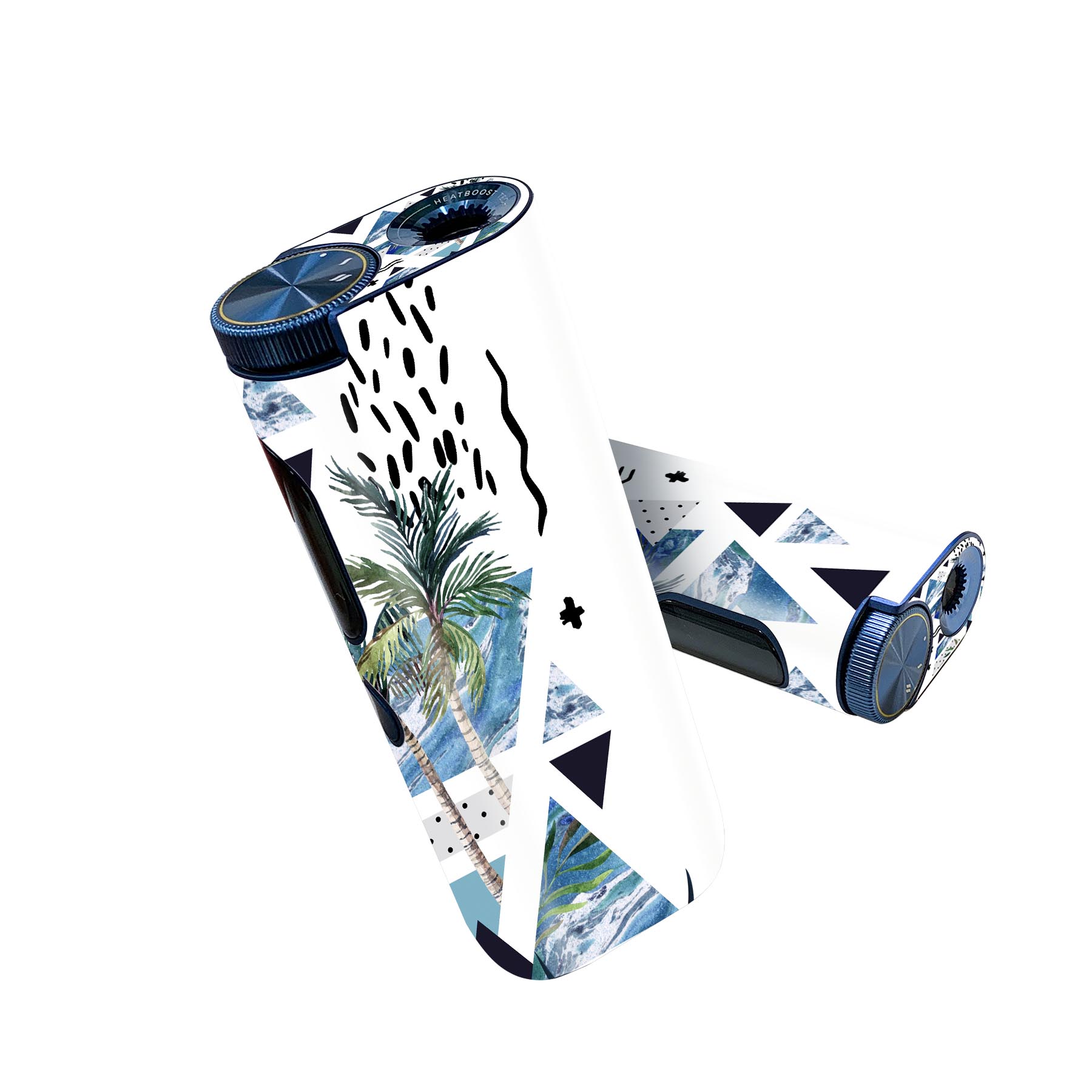 glo hyper pro 用 デザインスキンシール 側面2枚 天面3枚 セット 360°カバー ケース 保護 グロー ハイパー プロ グロウ ステッカー デコ アクセサリー 014038 海　ヤシの木　夏