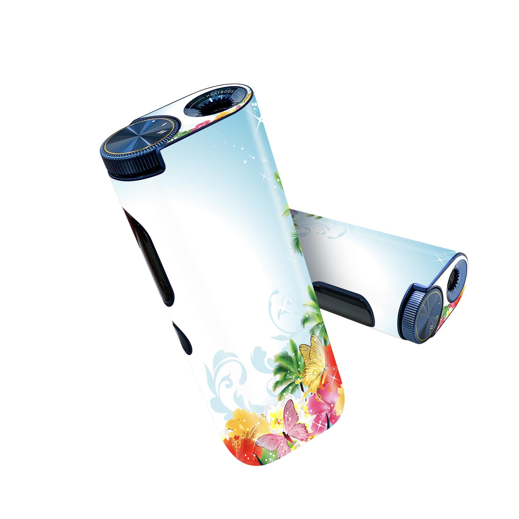 glo hyper pro 用 デザインスキンシール 側面2枚 天面3枚 セット 360°カバー ケース 保護 グロー ハイパー プロ グロウ ステッカー デコ アクセサリー 014077 トロピカル　ハイビスカス　ヤシの木