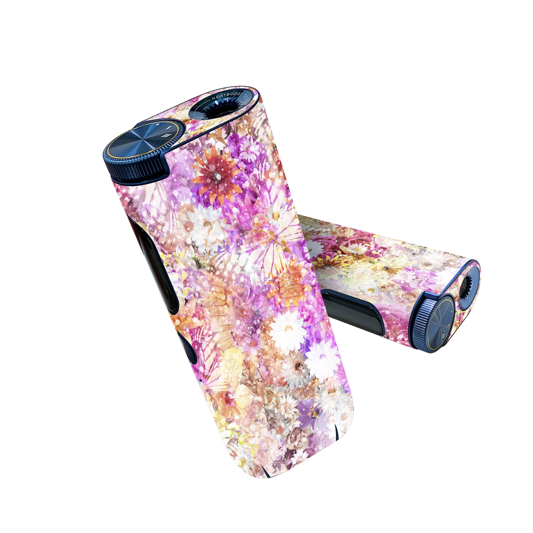 glo hyper pro 用 デザインスキンシール 側面2枚 天面3枚 セット 360°カバー ケース 保護 グロー ハイパー プロ グロウ ステッカー デコ アクセサリー 014158 花　　カラフル